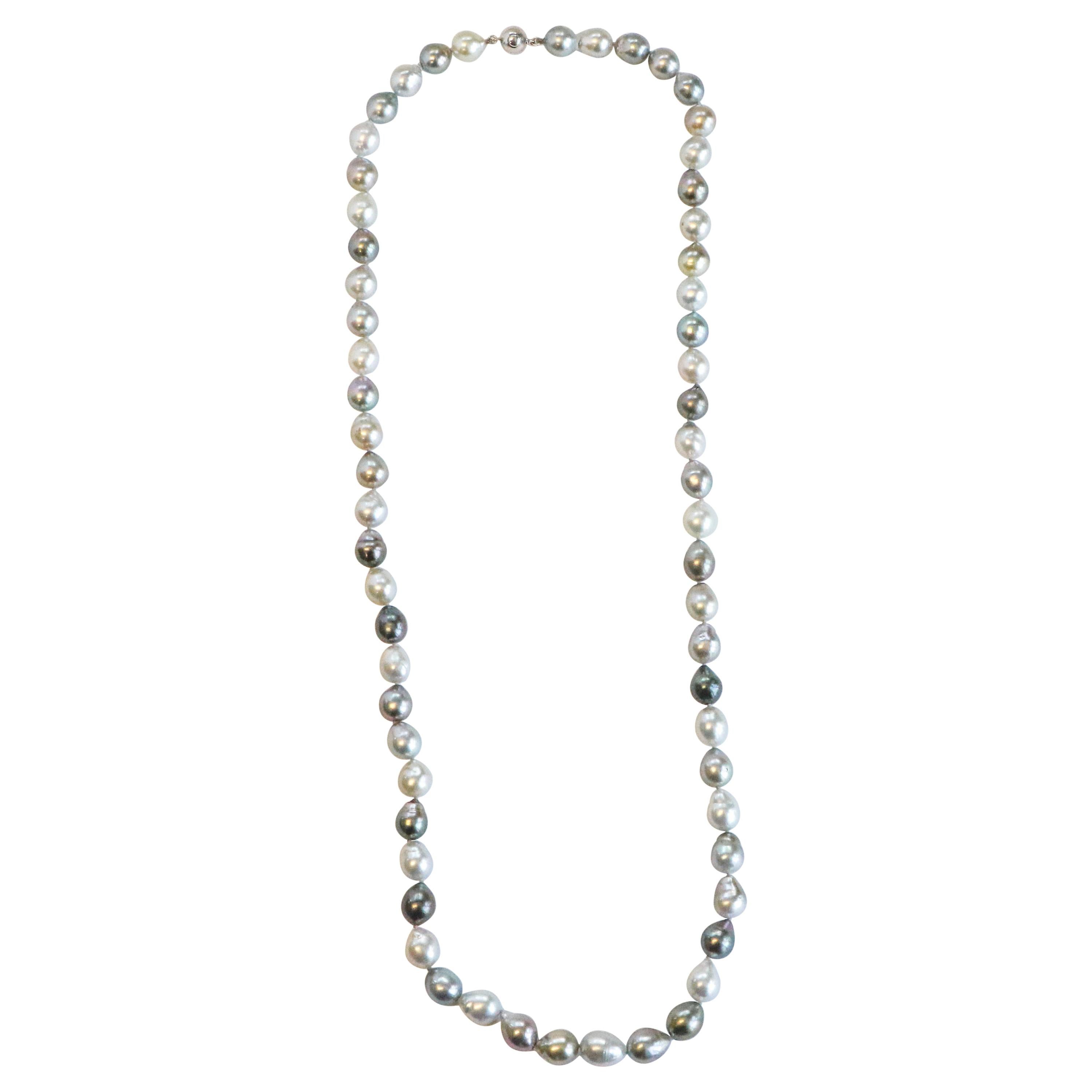 Magnificent extra long Black Tahitian Pearl Necklace at 1stDibs
