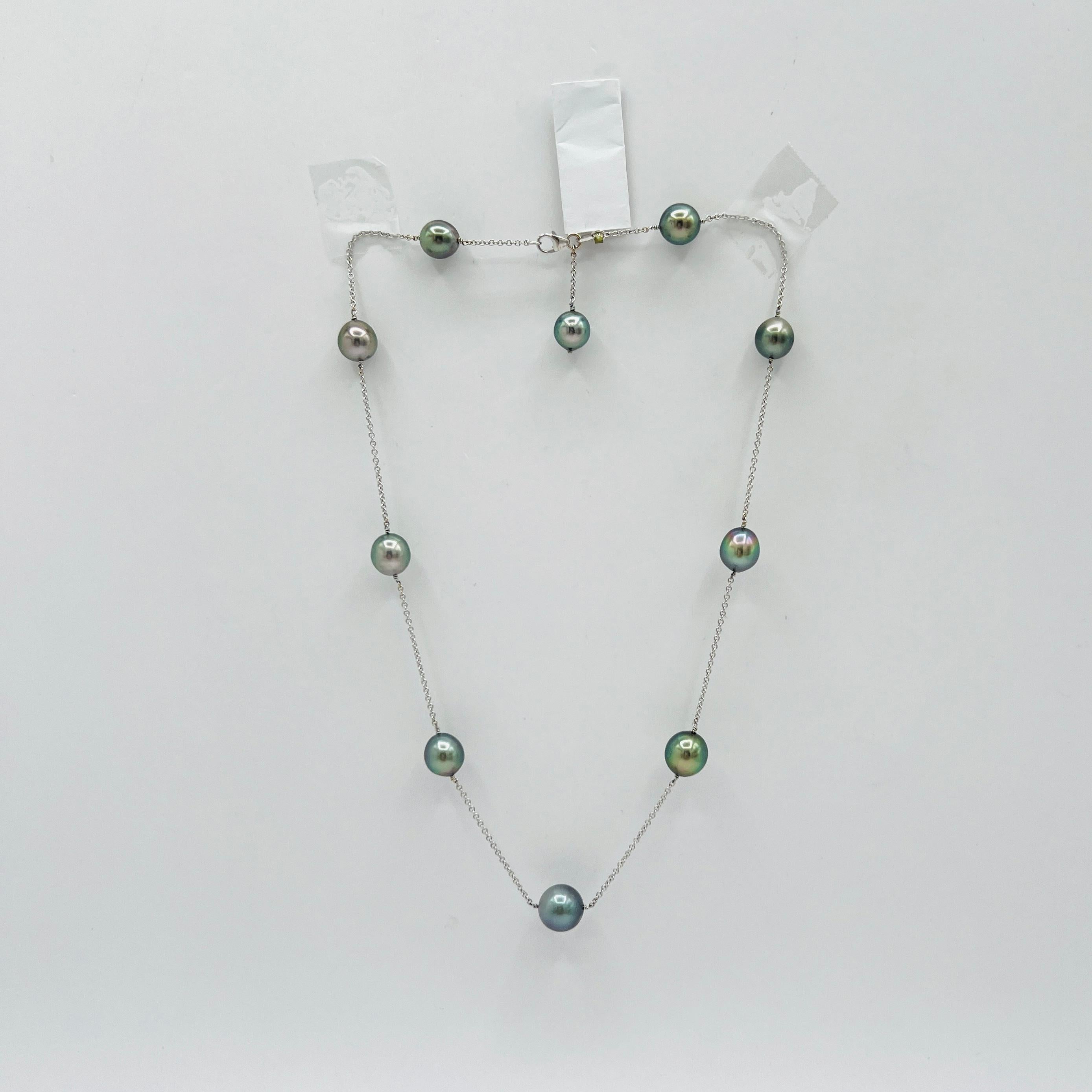 Collana di perle di Tahiti in oro bianco 18 carati In condizioni Nuovo in vendita a Los Angeles, CA