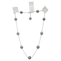 Tahitian Pearl Necklace in 18K White Gold