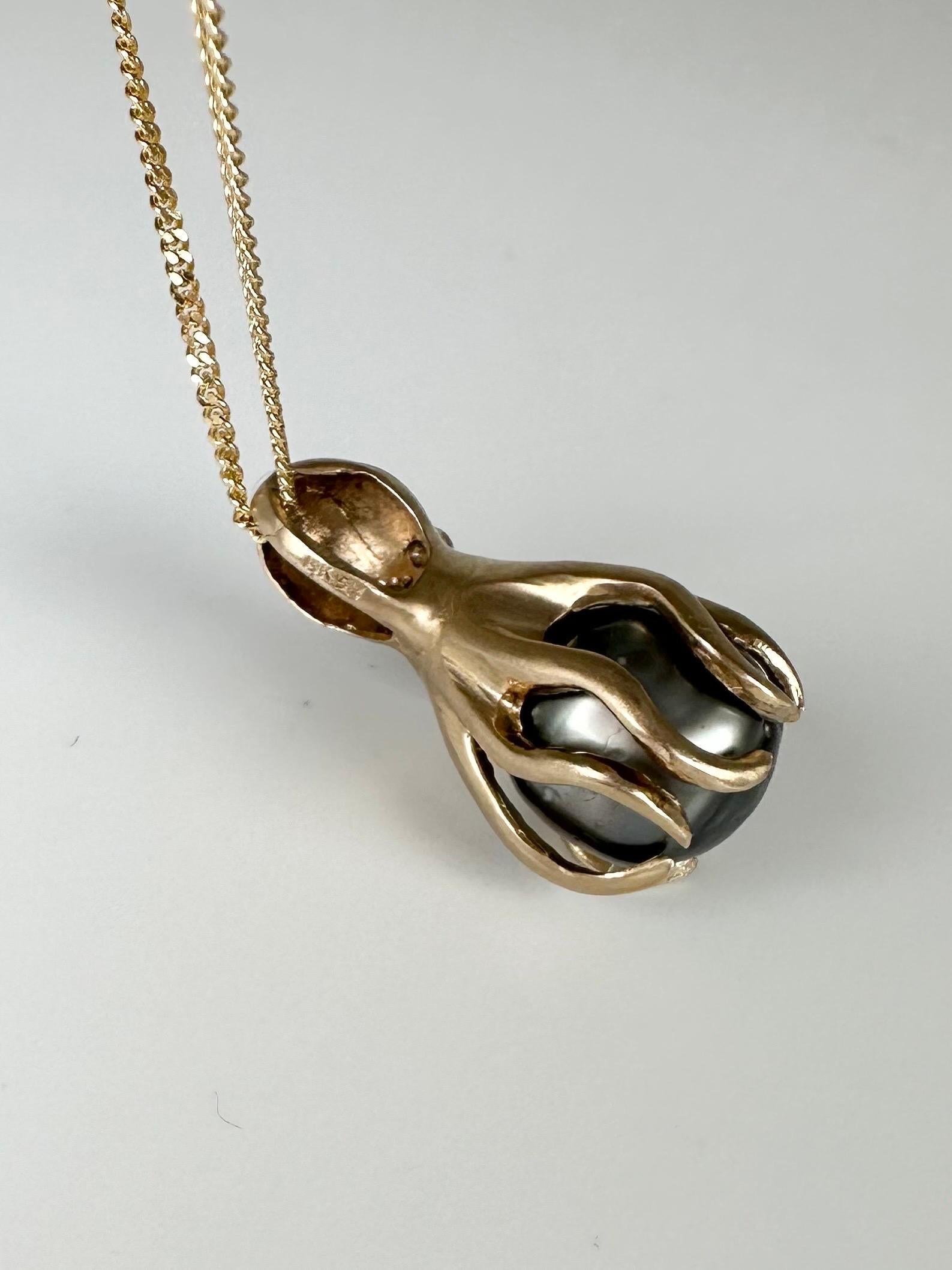 gold octopus pendant