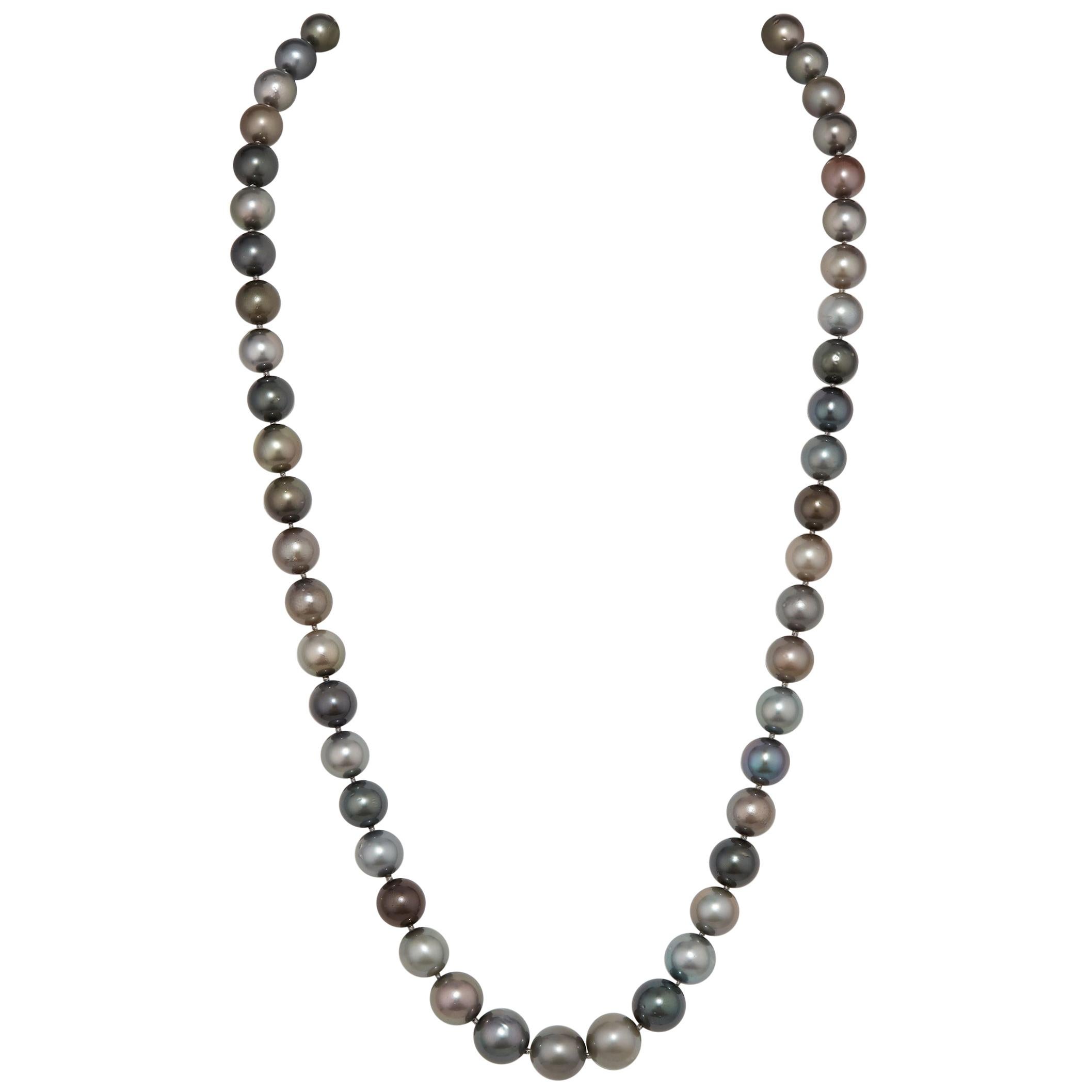 13.5 to 8.5 mm Tahitian Pearl Endless Necklace in 27" Length For Sale