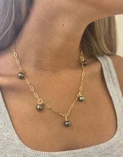 Tahitian Pearl Necklace with 18k Gold and 14k Gold