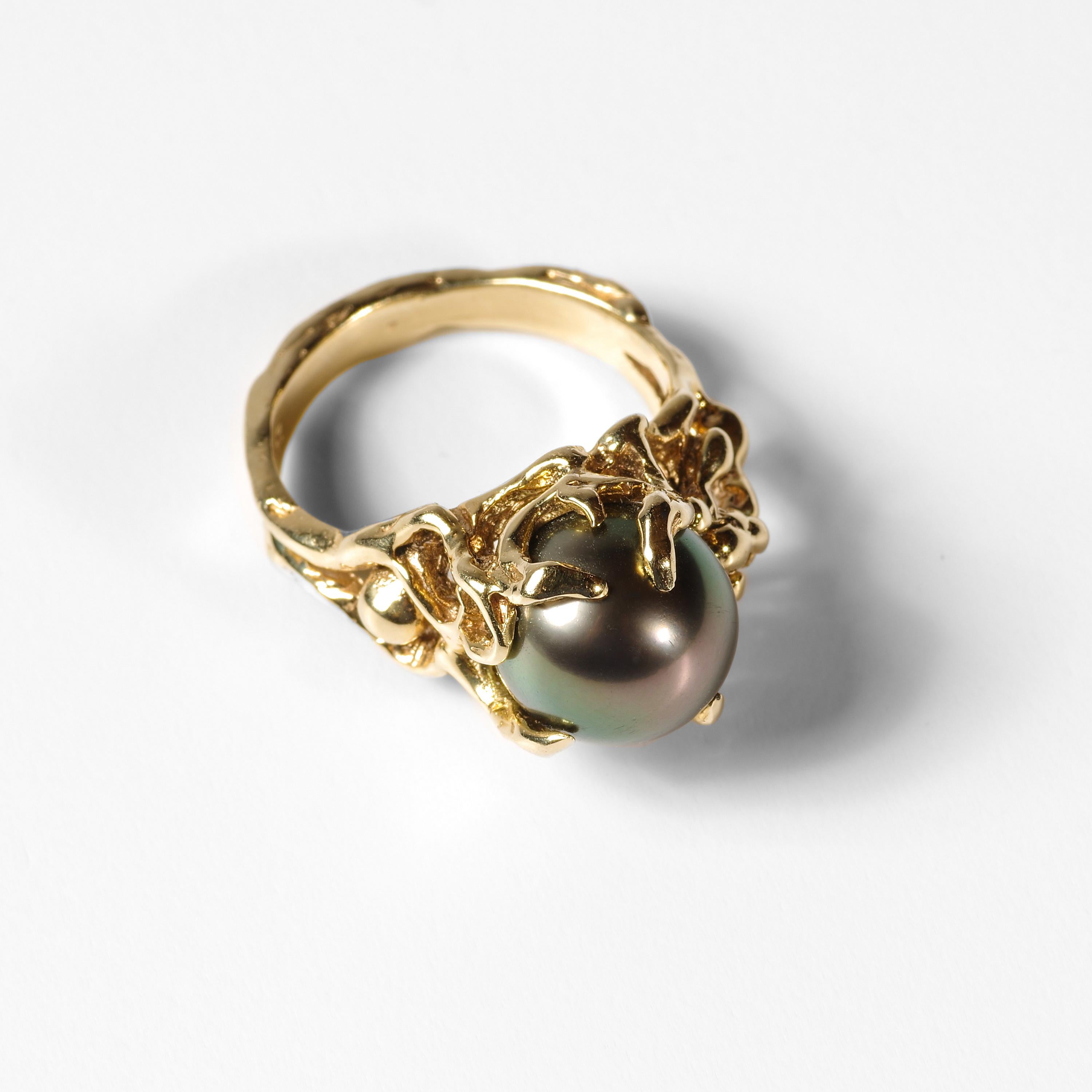 Tahiti Perlen Ring Midcentury (Rundschliff)