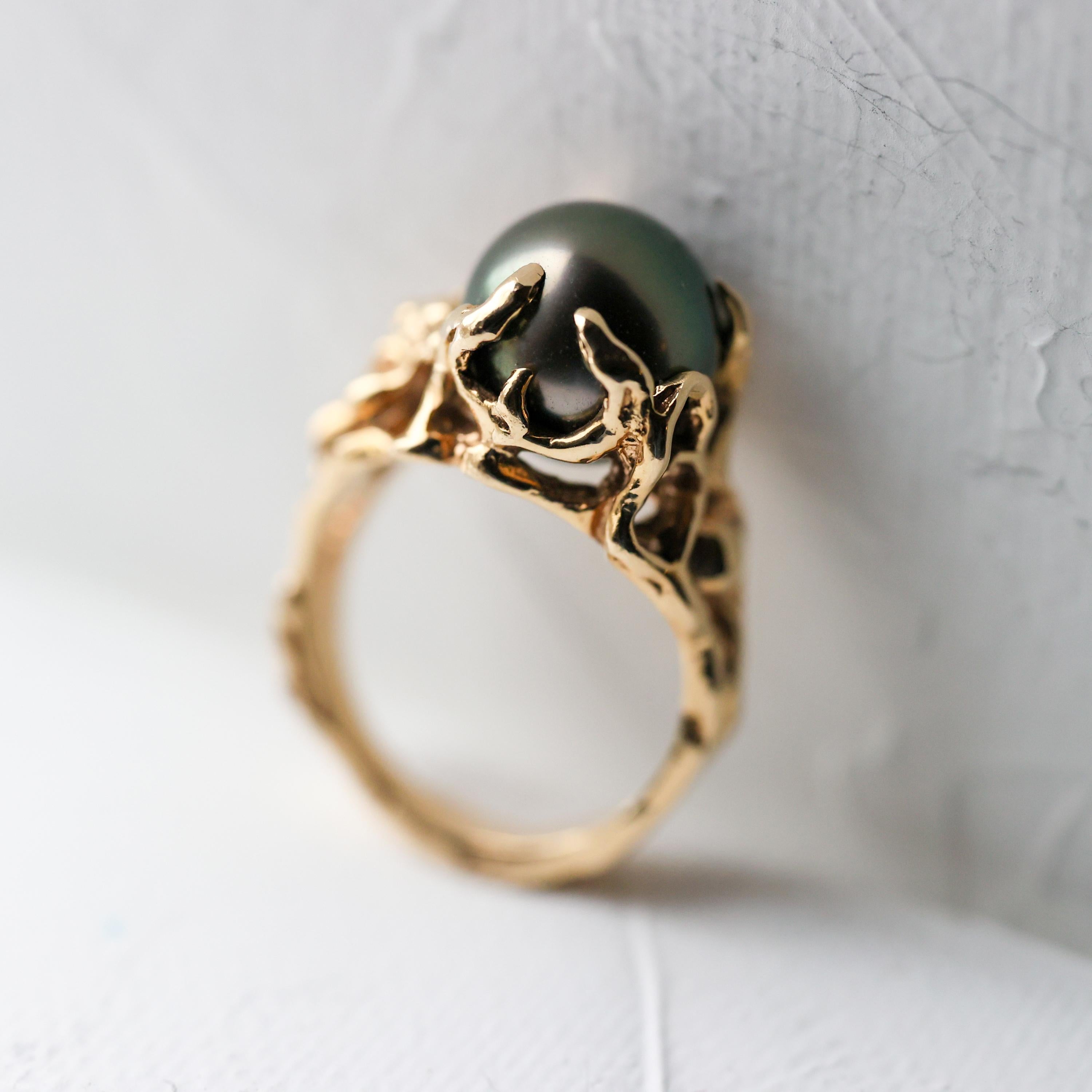 Tahiti Perlen Ring Midcentury 1