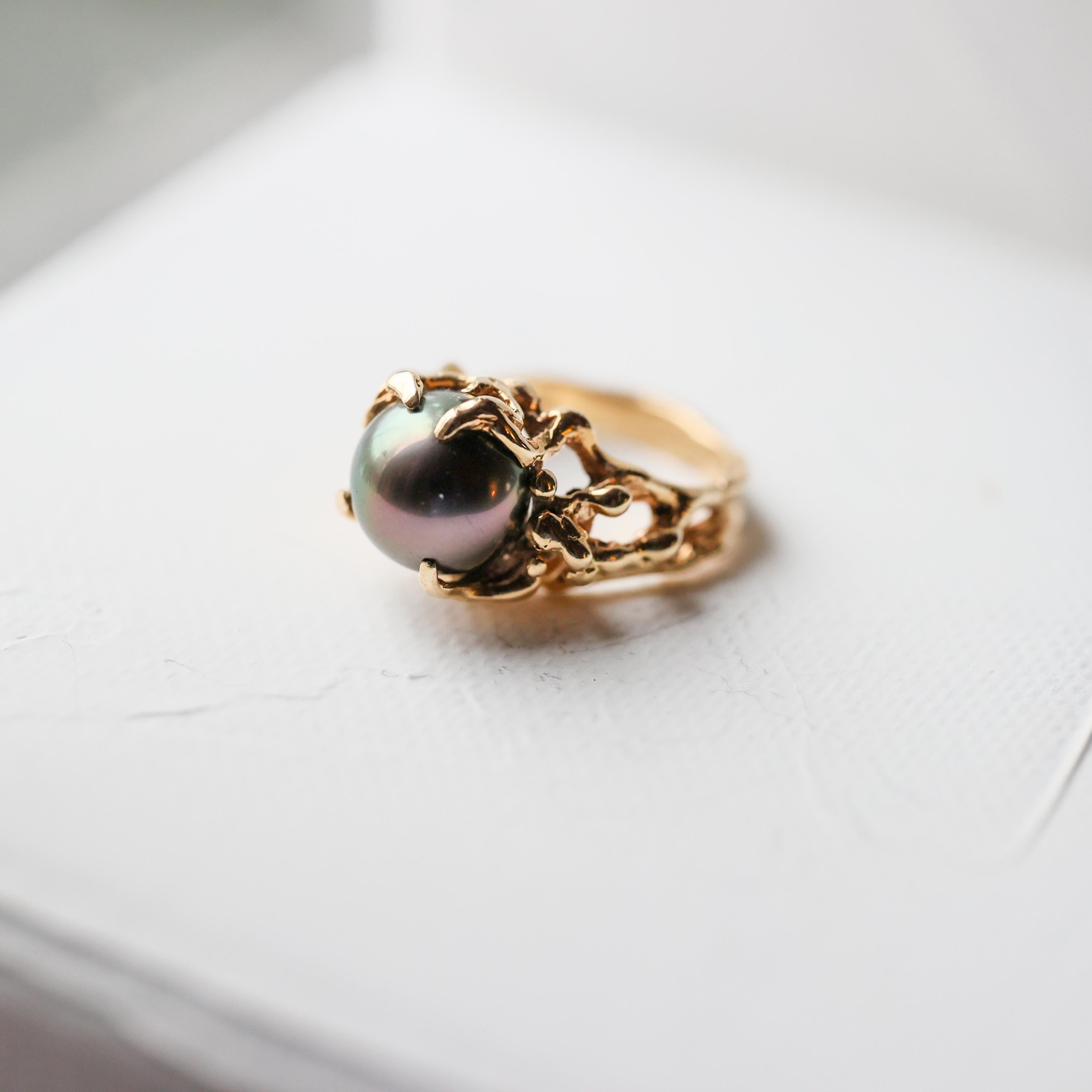 Tahiti Perlen Ring Midcentury 2