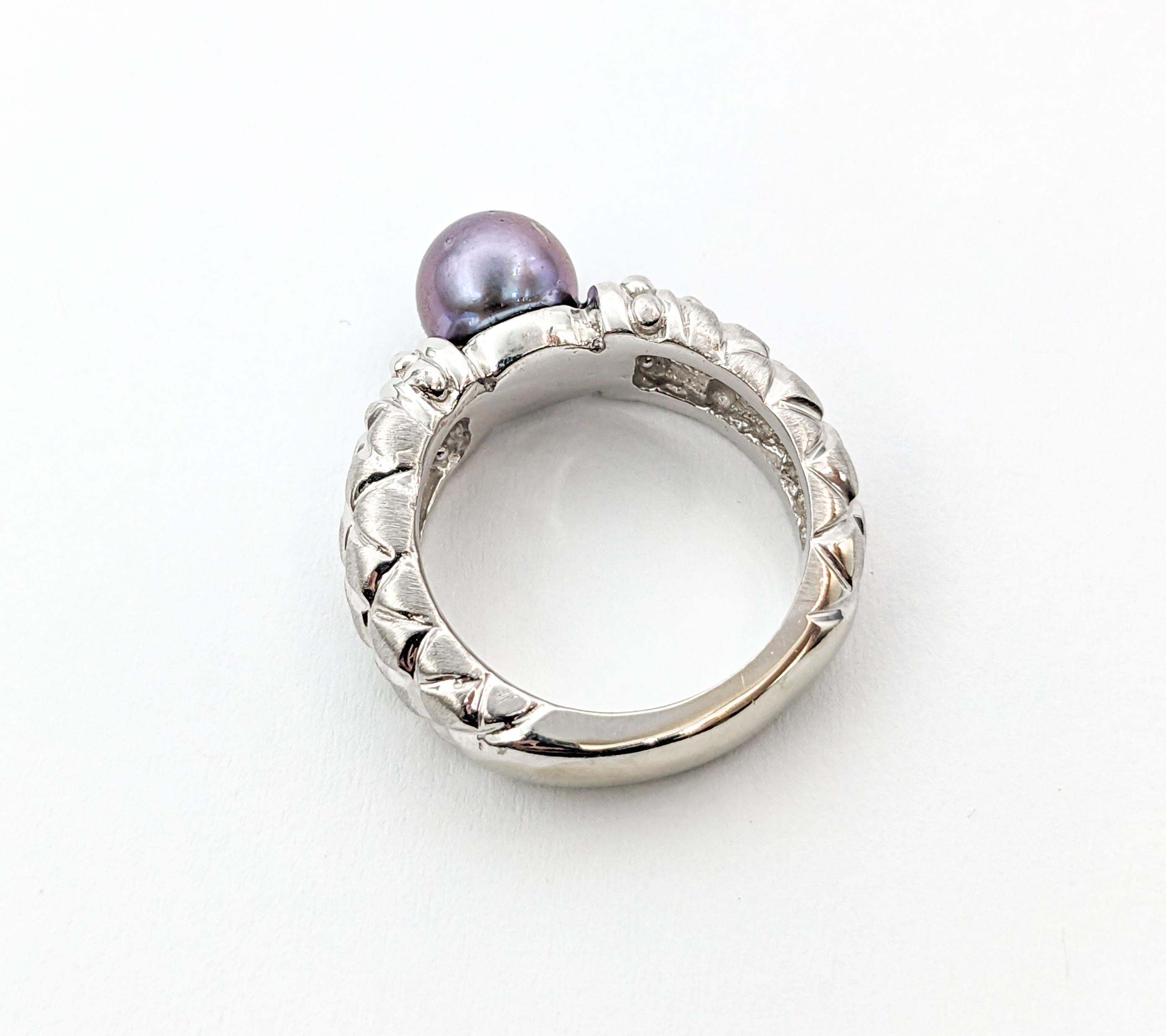 Tahitian Pearl Ring White Gold For Sale 5