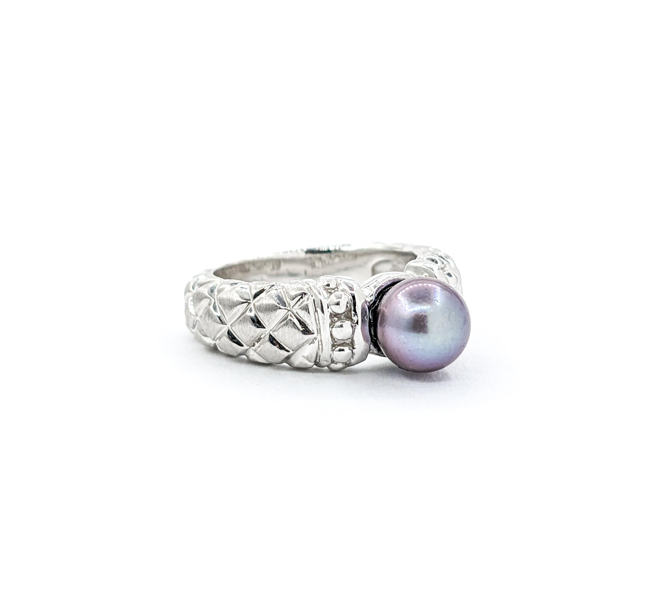 Tahitian Pearl Ring White Gold For Sale 6