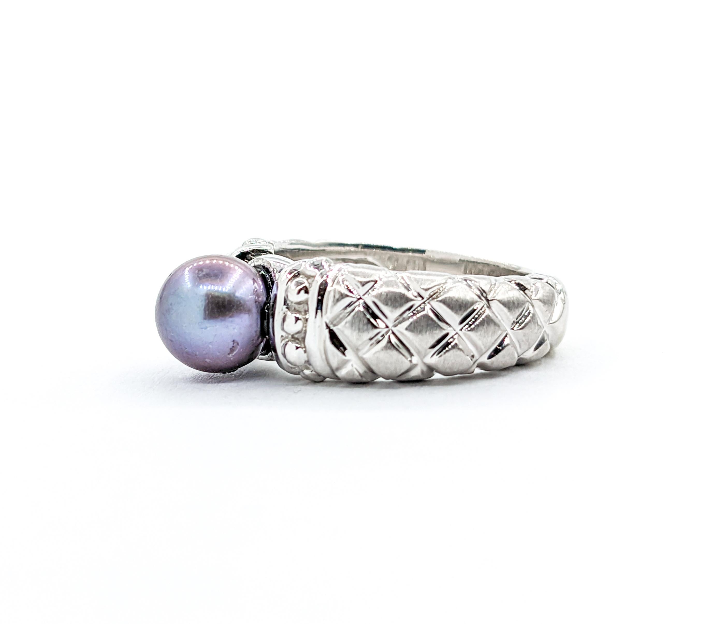 Moderne Bague perle de Tahiti or blanc en vente