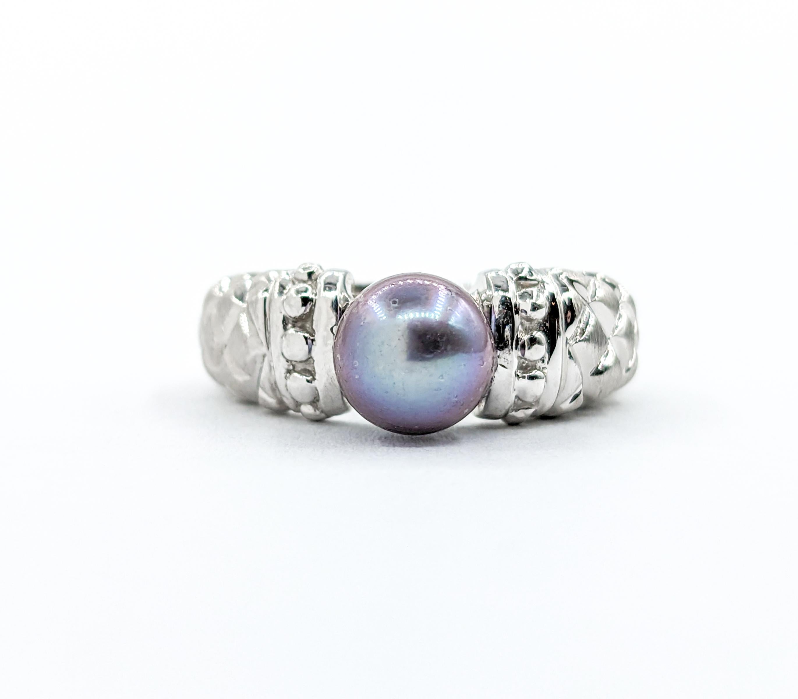 Tahitian Pearl Ring White Gold In Excellent Condition For Sale In Bloomington, MN