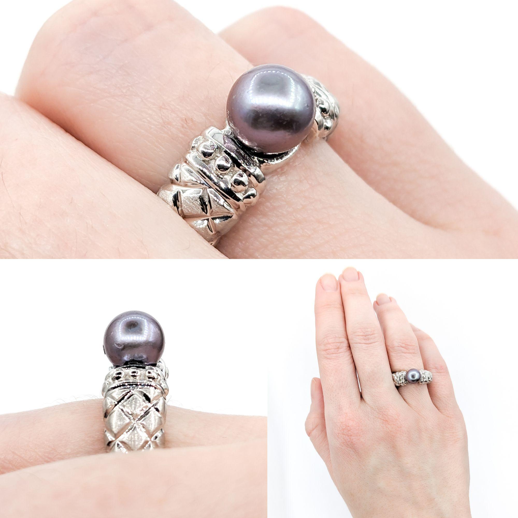 Women's Tahitian Pearl Ring White Gold For Sale