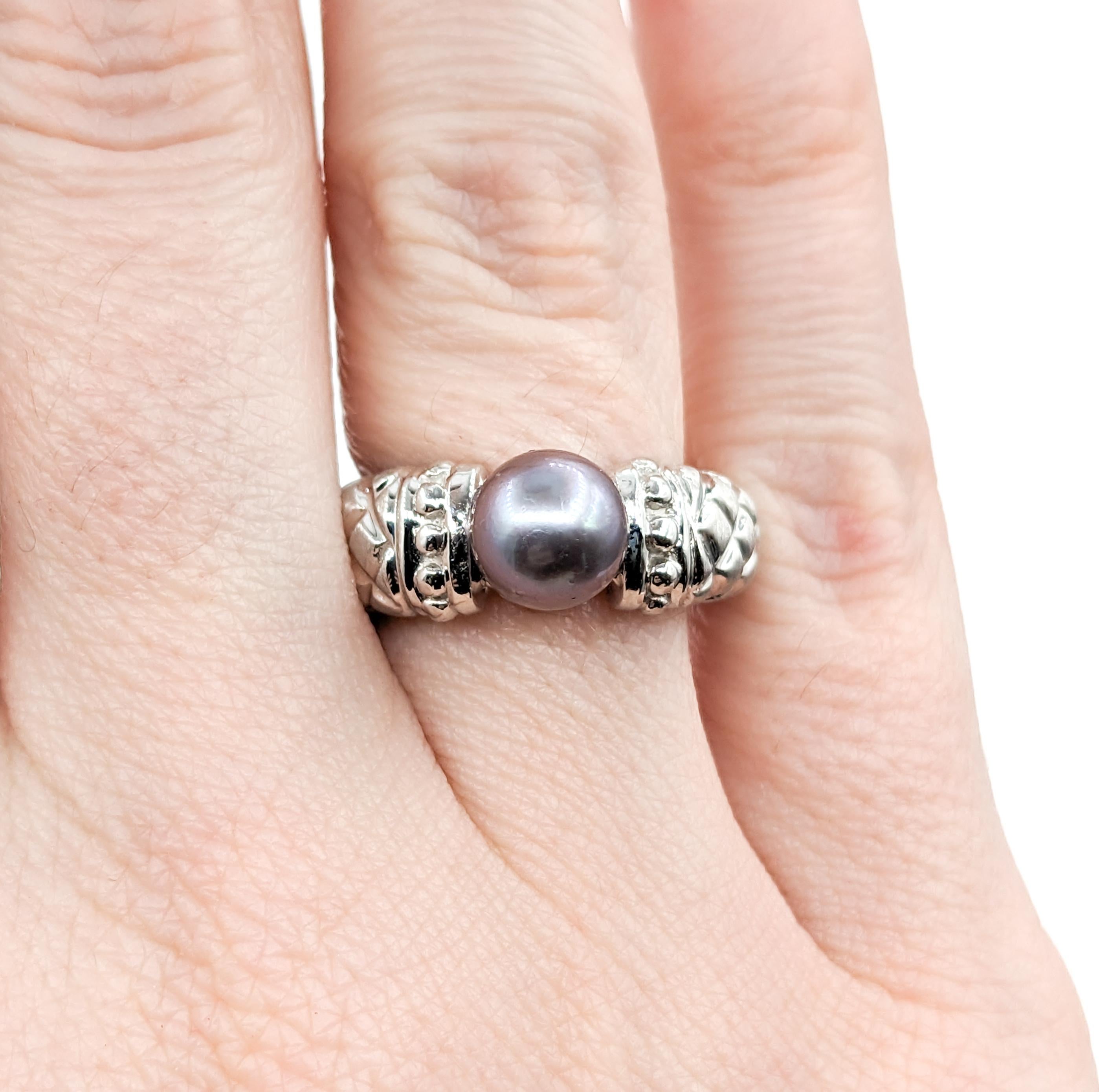 Tahitian Pearl Ring White Gold For Sale 3
