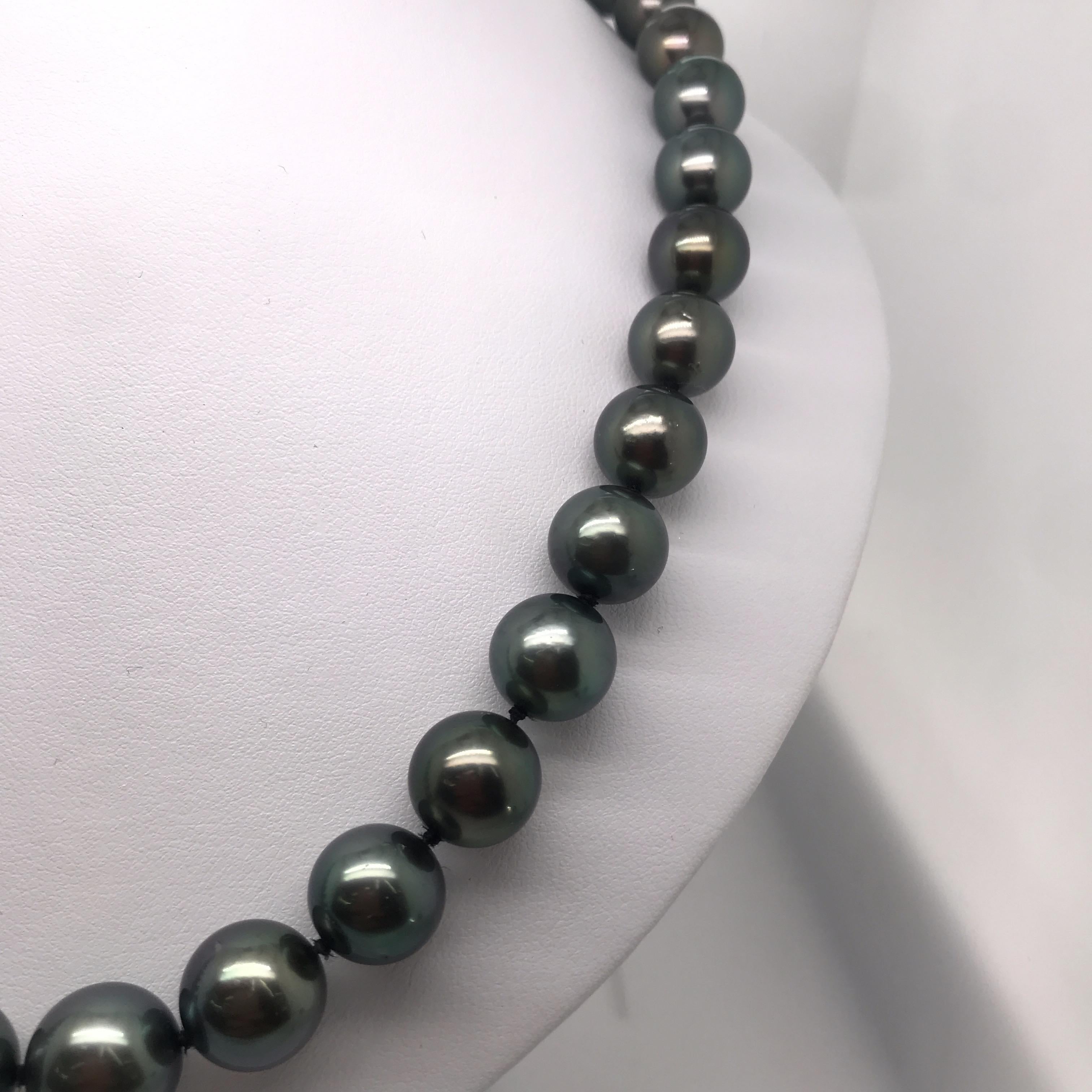 Women's Tahitian Pearl Strand Necklace 14 Karat White Gold