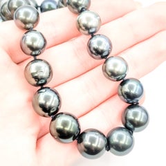 Tahitian Pearl Strand Necklace in 14k White Gold