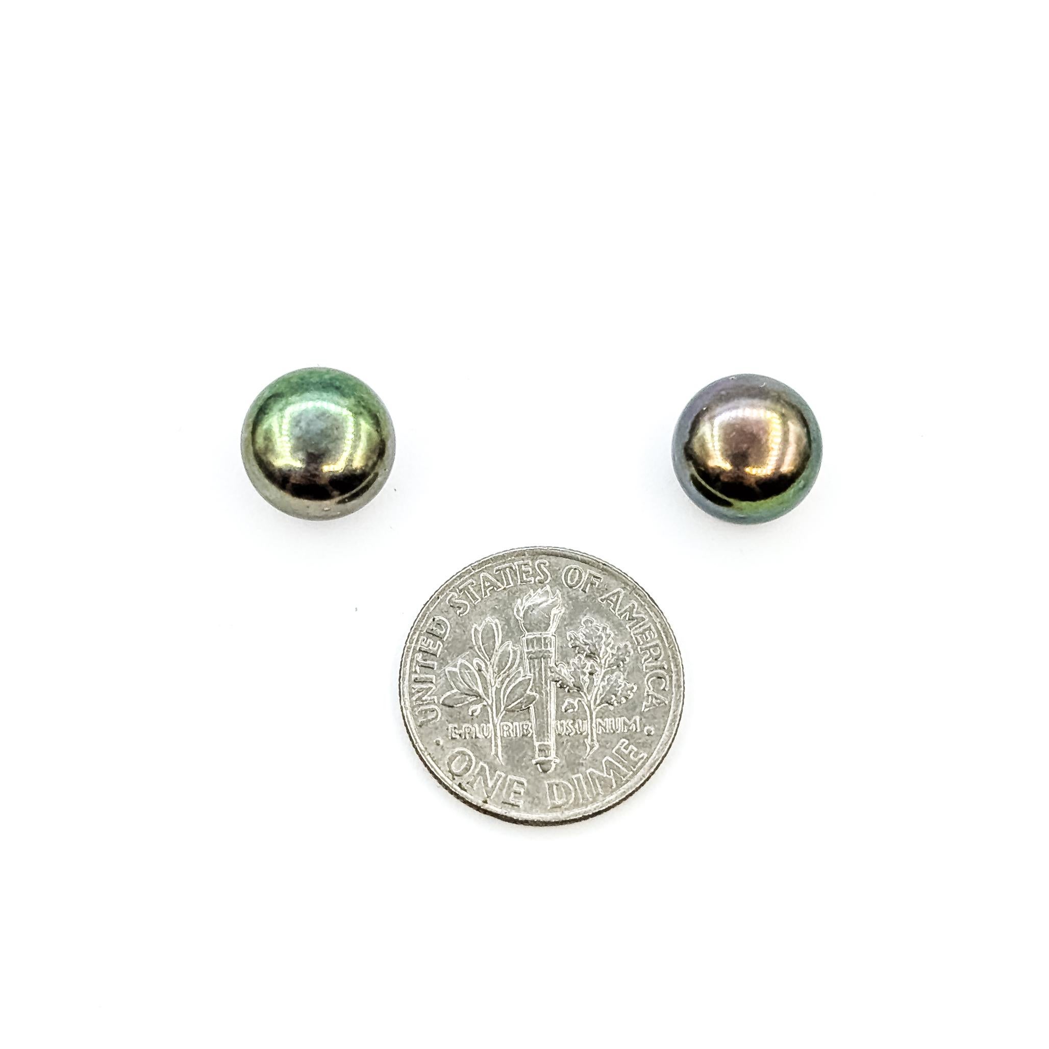 Orecchini con perla di Tahiti in oro giallo 14k in vendita 3