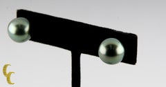 Tahitian Pearl Stud Earrings with Pearls Set in 14 Karat Yellow Gold