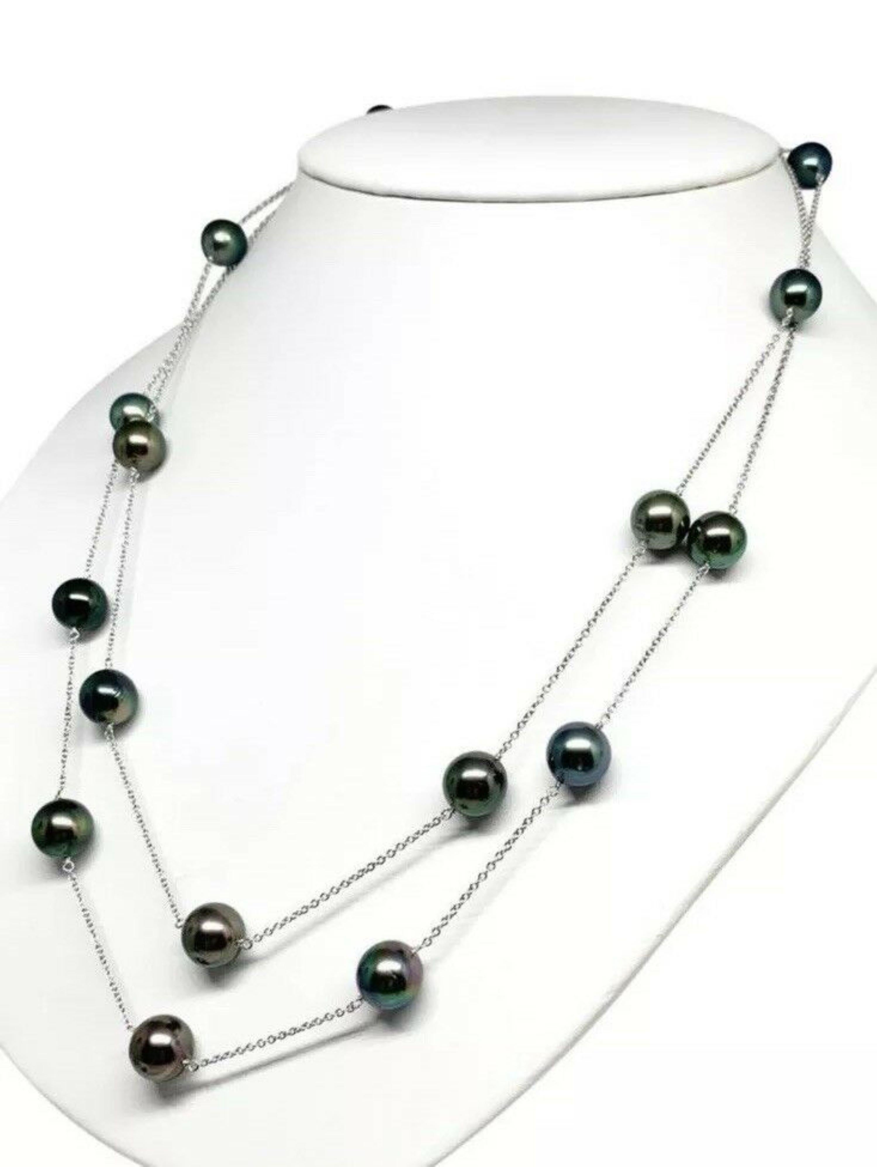 Modern Tahitian Pearl Tincup Necklace 14k Gold 121.25