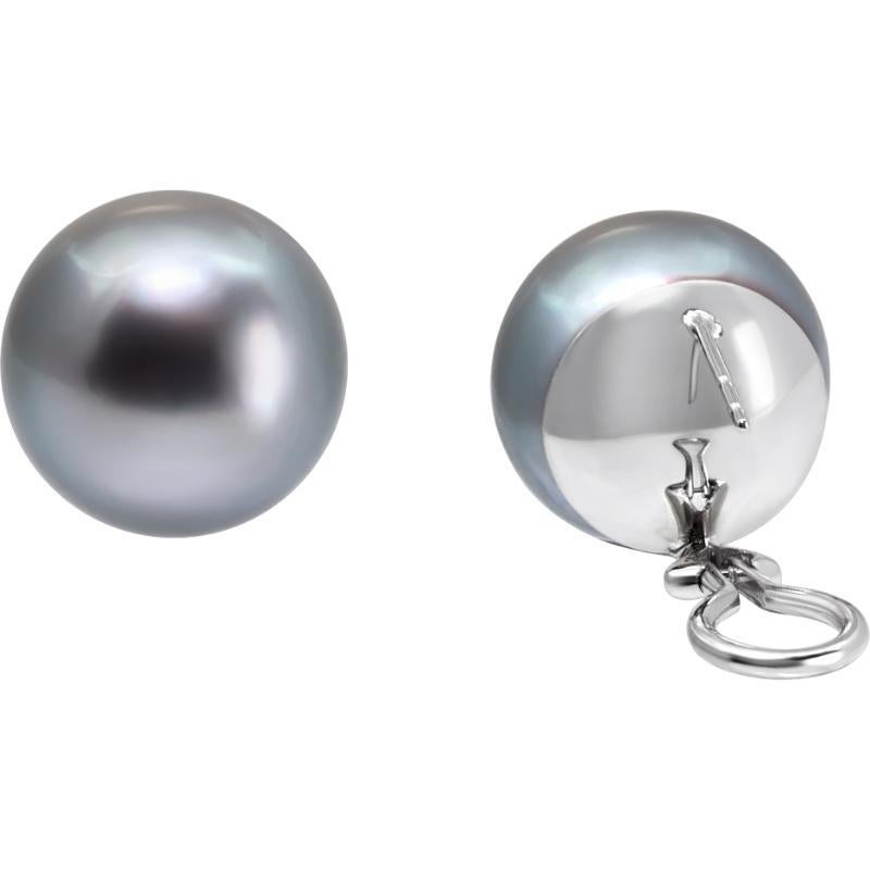 Tahitian Pearl White Gold Earrings 1