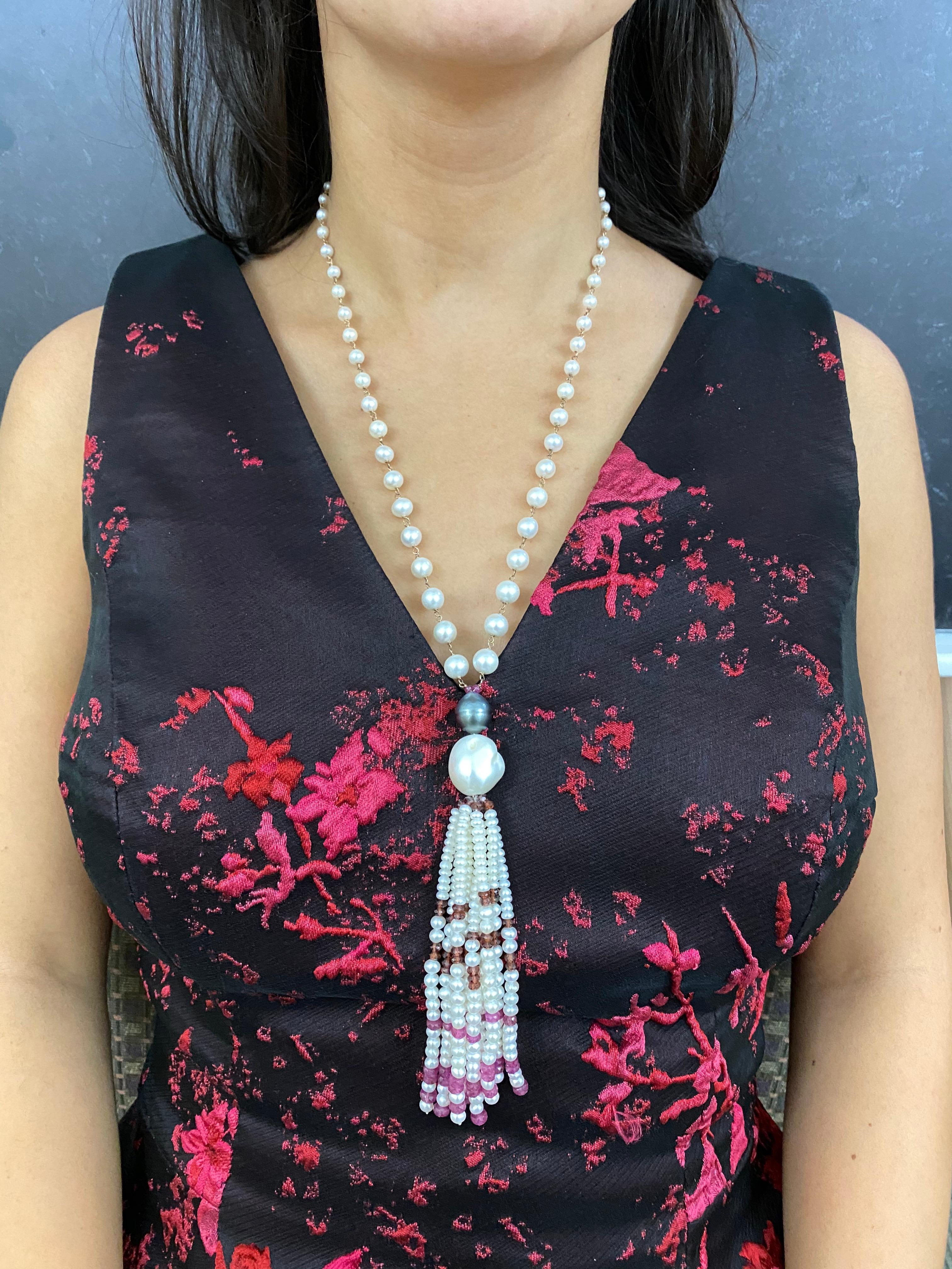Material: Pearl

Stunning Pearl and Multicolor Gemstone Necklace 

Fine one-of-a-kind craftsmanship meets incredible quality in this breathtaking piece of jewelry.

All Alberto pieces are made in the U.S.A. and come with a lifetime warranty!