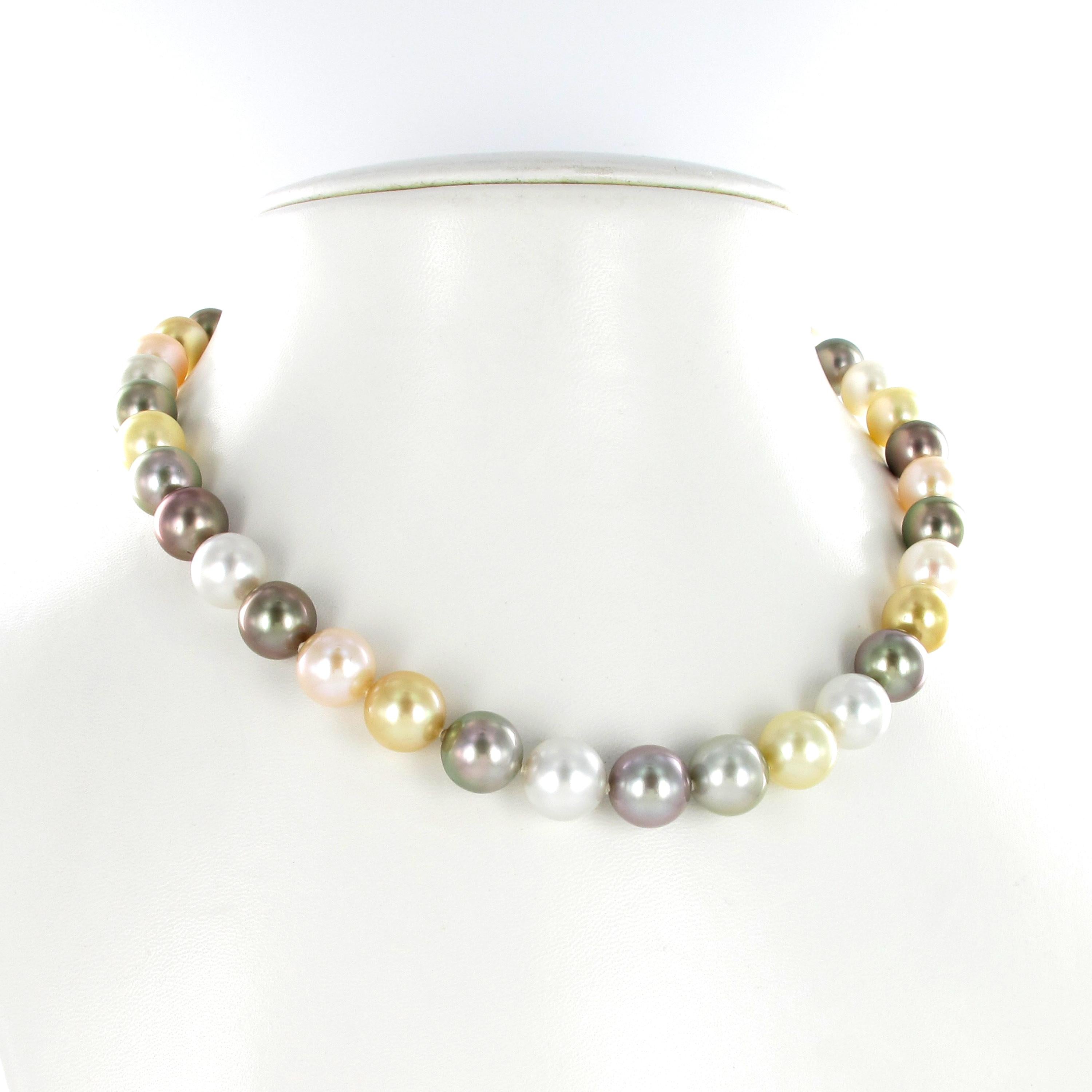 Moderne Collier de perles de culture des mers du Sud et des eaux douces de Tahiti en vente