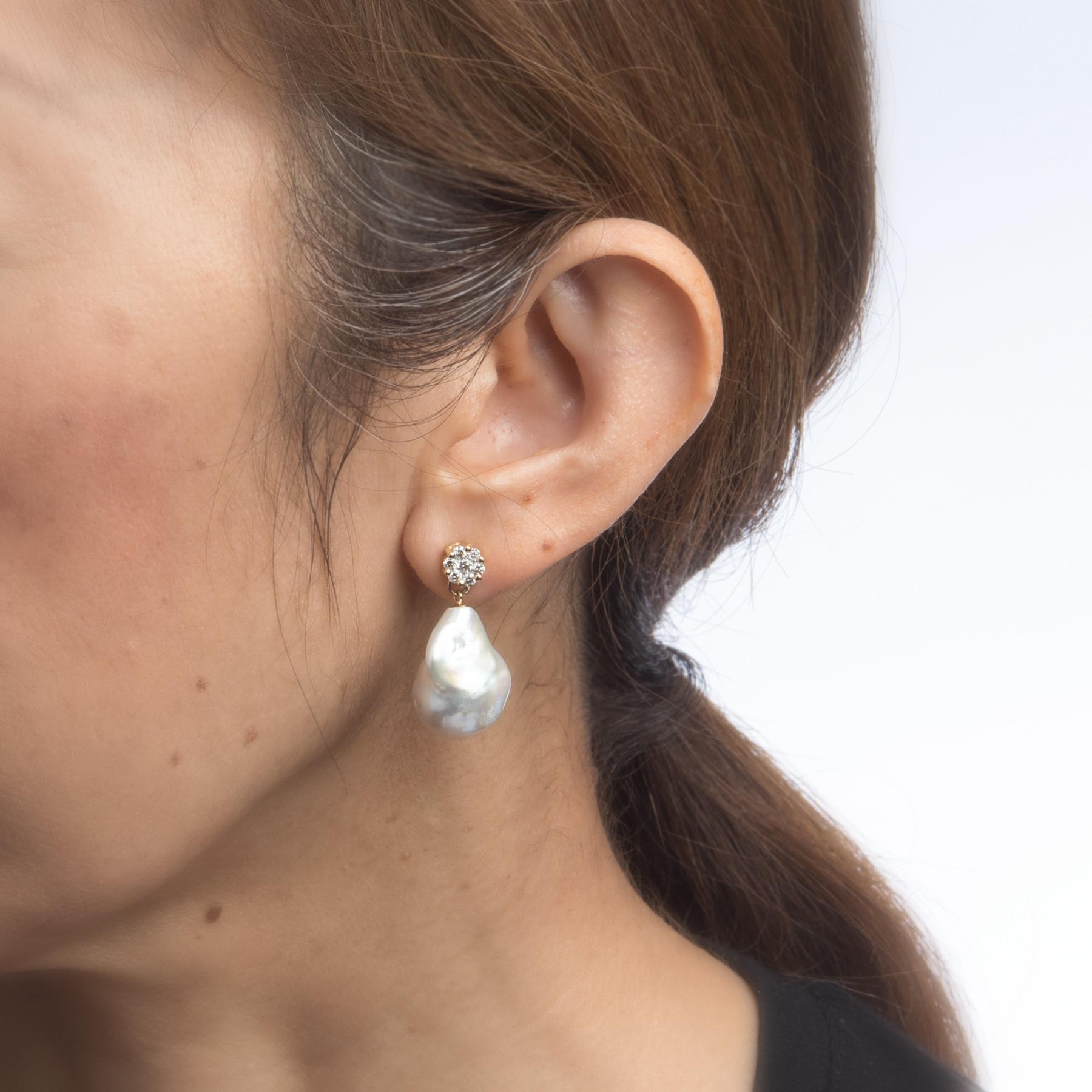 vintage baroque black pearl earrings