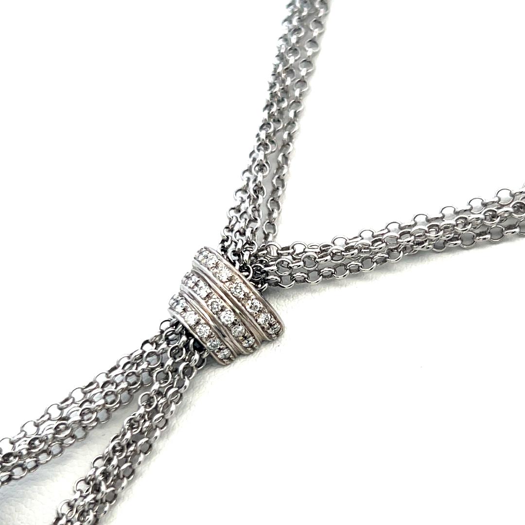 Collana con due ciondoli a goccia con perle di Tahiti e dei mari del sud e diamanti in oro bianco 18 carati in vendita 3