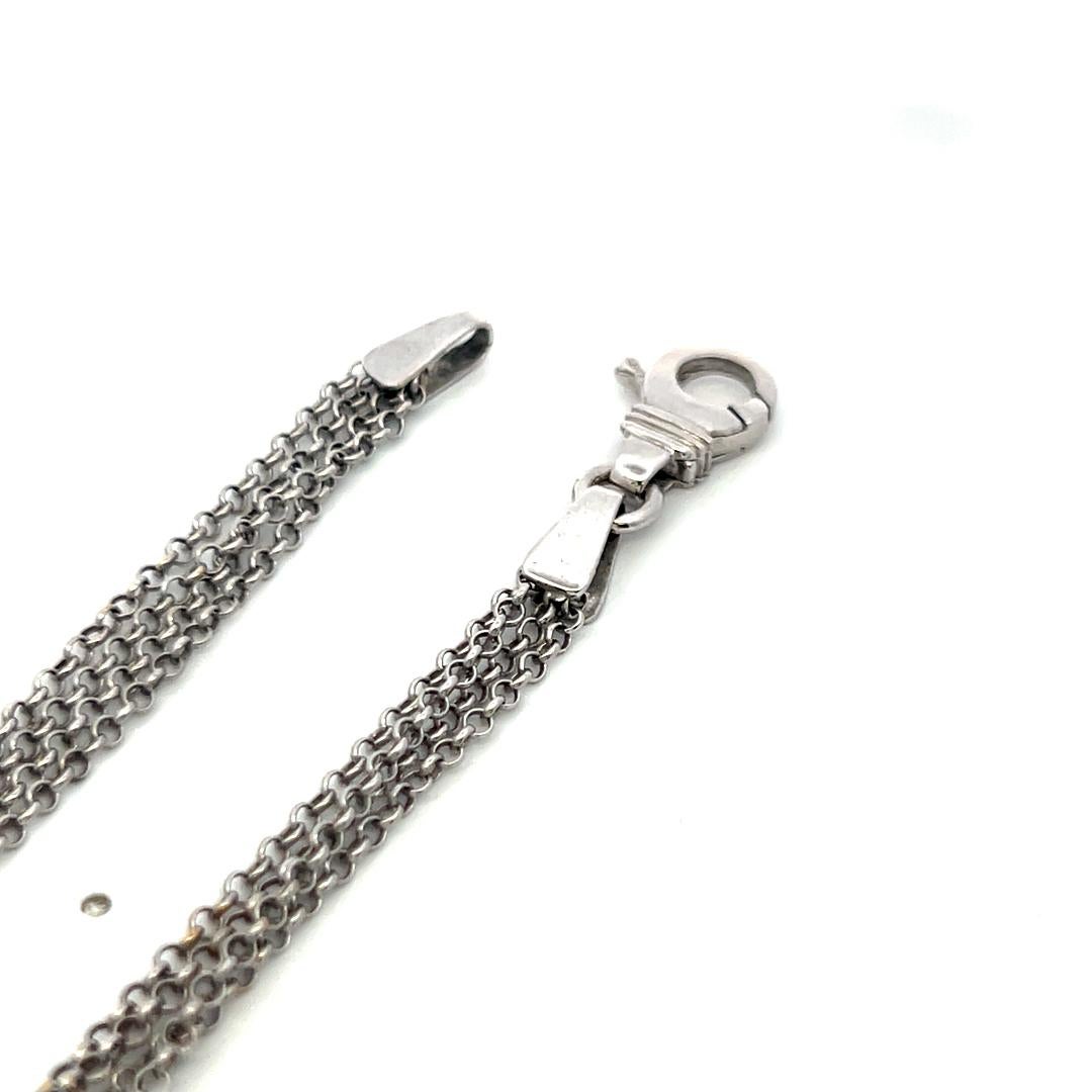 Collana con due ciondoli a goccia con perle di Tahiti e dei mari del sud e diamanti in oro bianco 18 carati in vendita 4