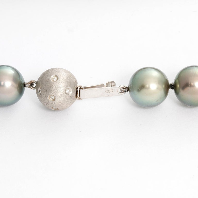 Tahitian South Sea Pearl Necklace Diamond Clasp at 1stDibs