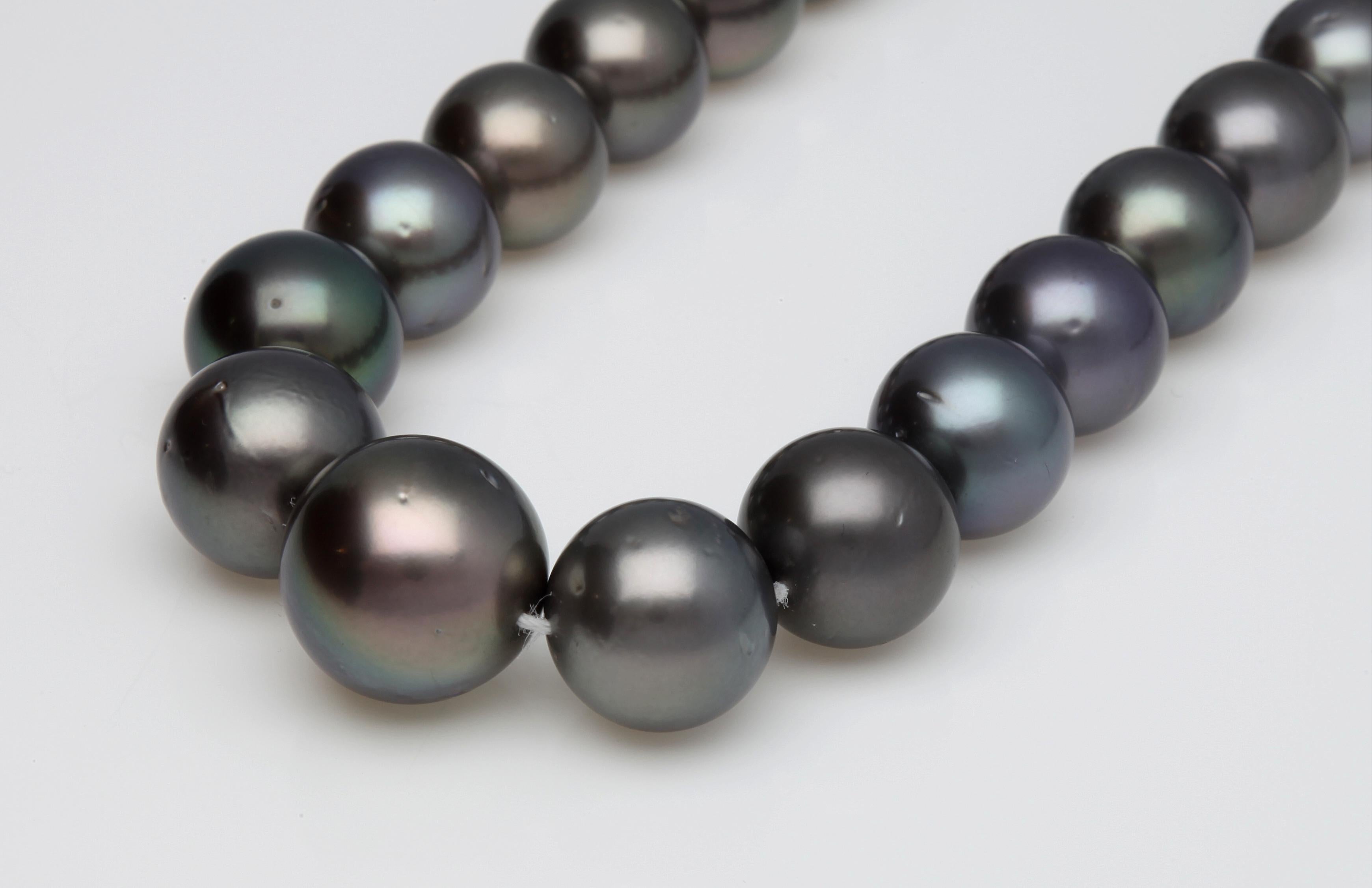 Round Cut Tahitian South Sea Pearl Necklace For Sale