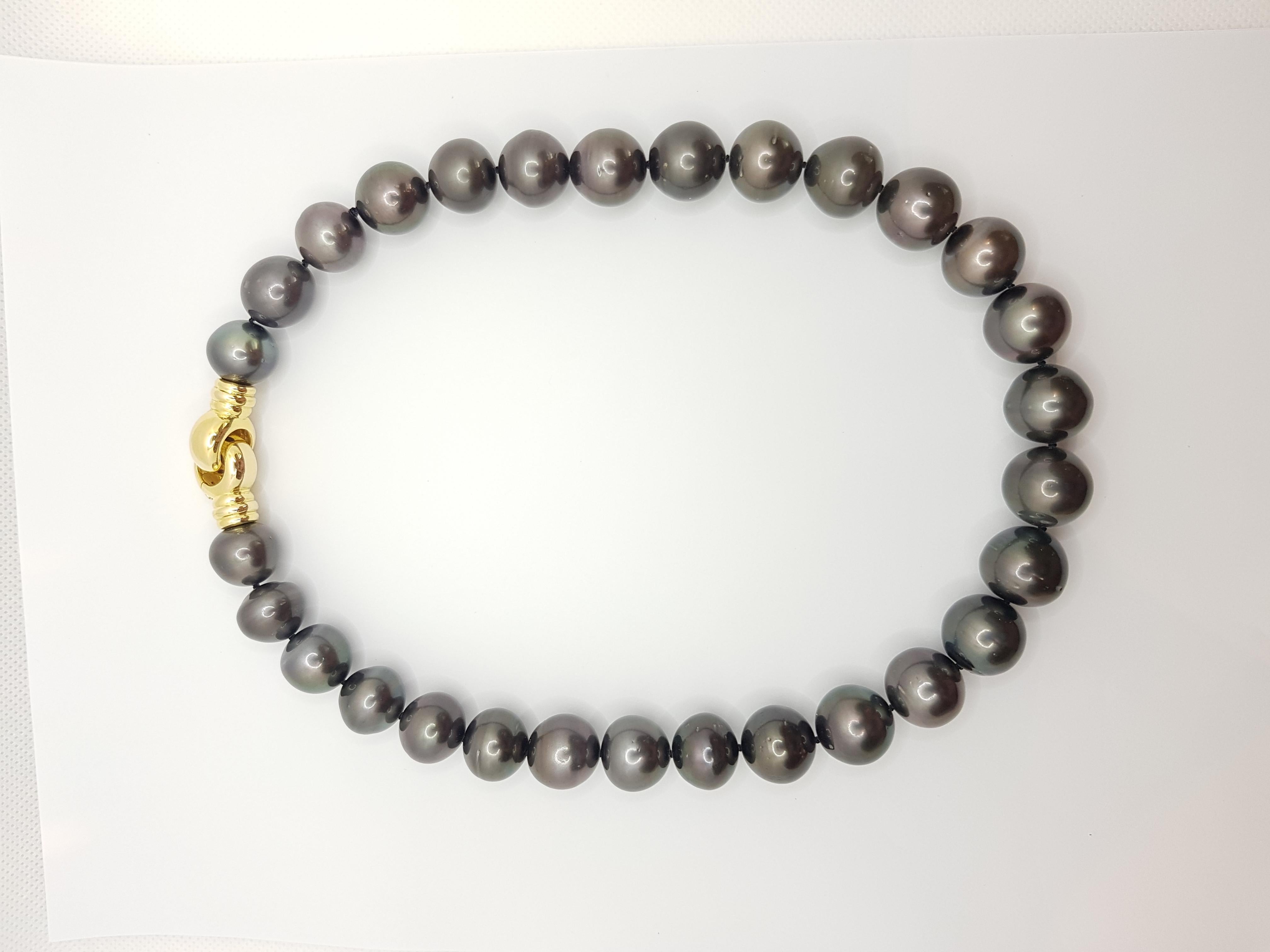 Contemporary Tahitian South Sea Pearl with 18 Karat Gold Clasp For Sale