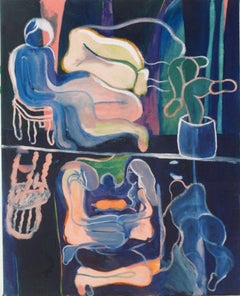 Mirroring - Contemporary, semi-abstract, oil painting by Tahnee Lonsdale