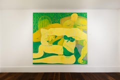 Posing Yellow Figure - vivid colors, contemporary painting by Tahnee Lonsdale