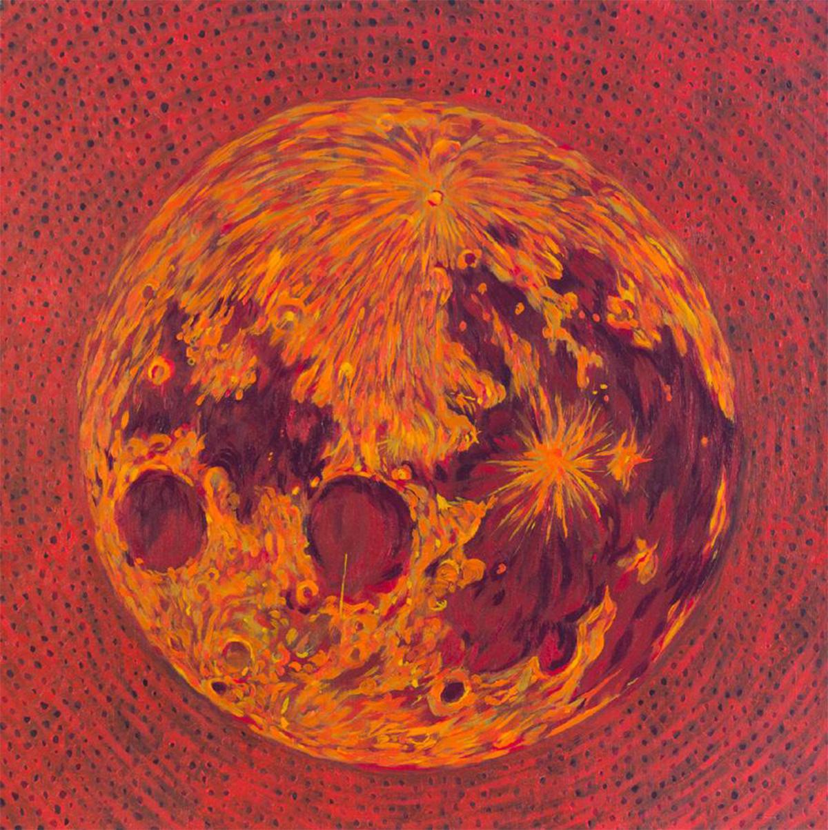 Tahuanty Jacanamijoy Abstract Painting - La Luna también arde por sí sola, One of a Kind 