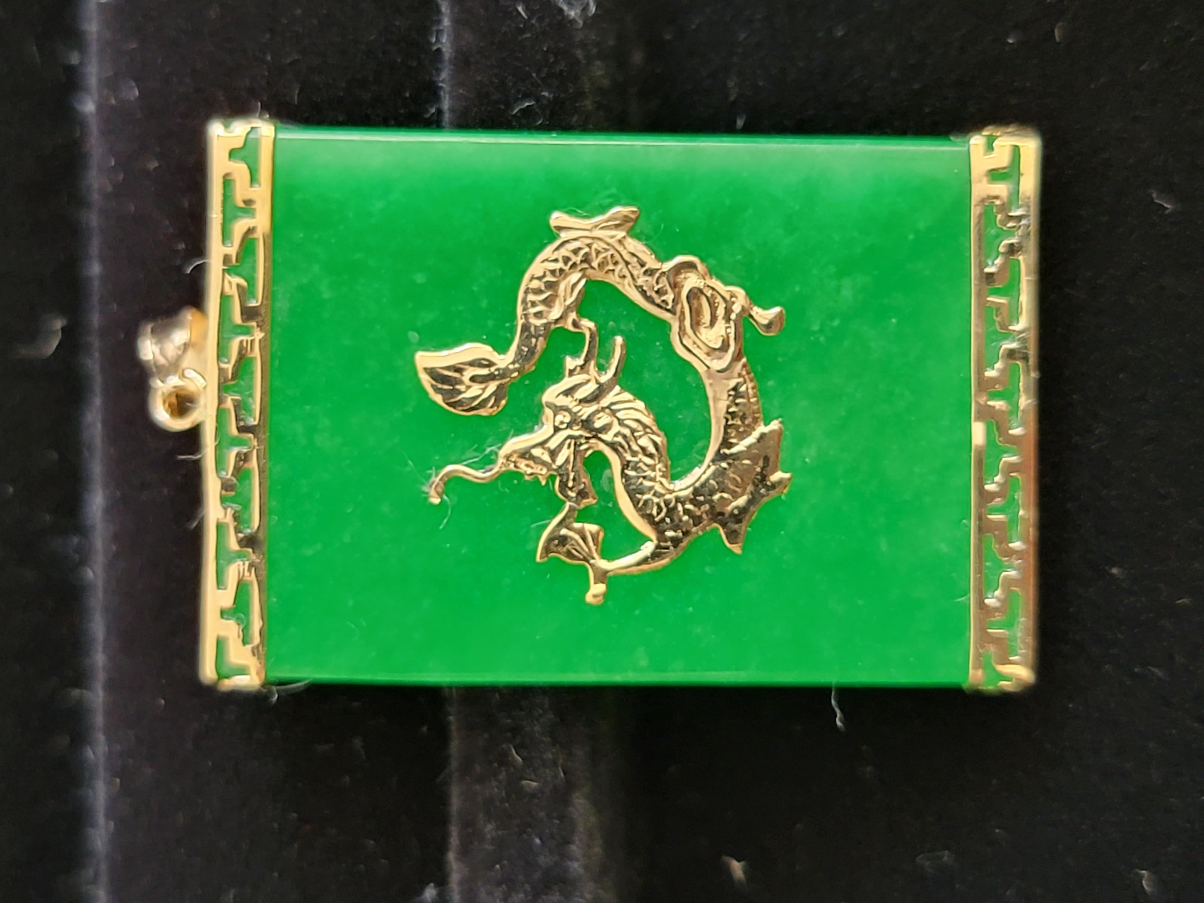 jade dragon pendant gold