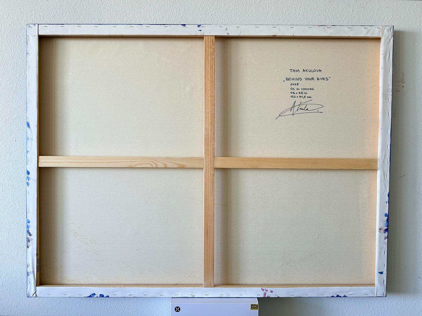 BEHIND YOUR EYES - Purple Abstract Painting by Taia Akulova 