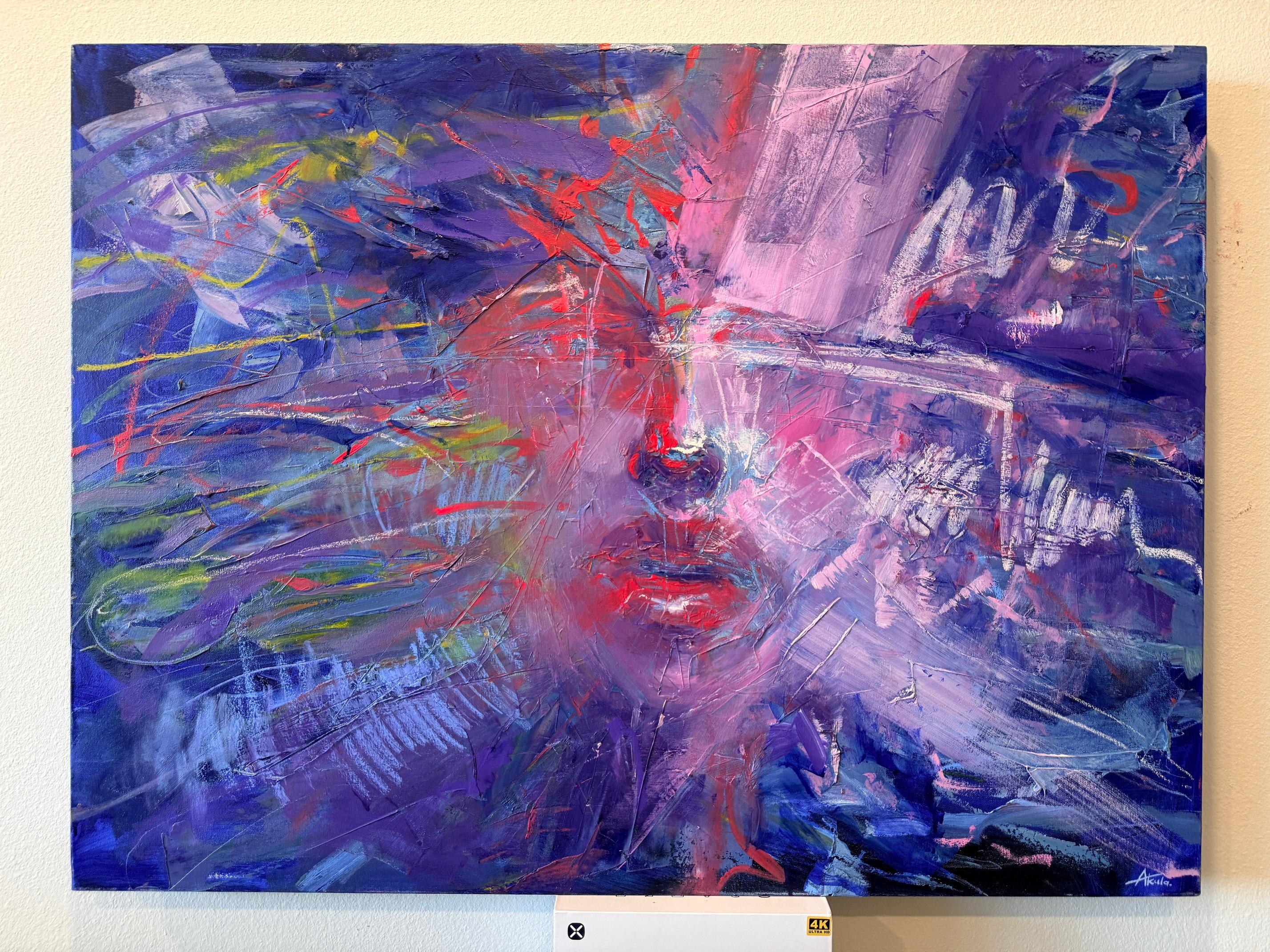 Delicate Vibrations - Purple Abstract Painting by Taia Akulova 