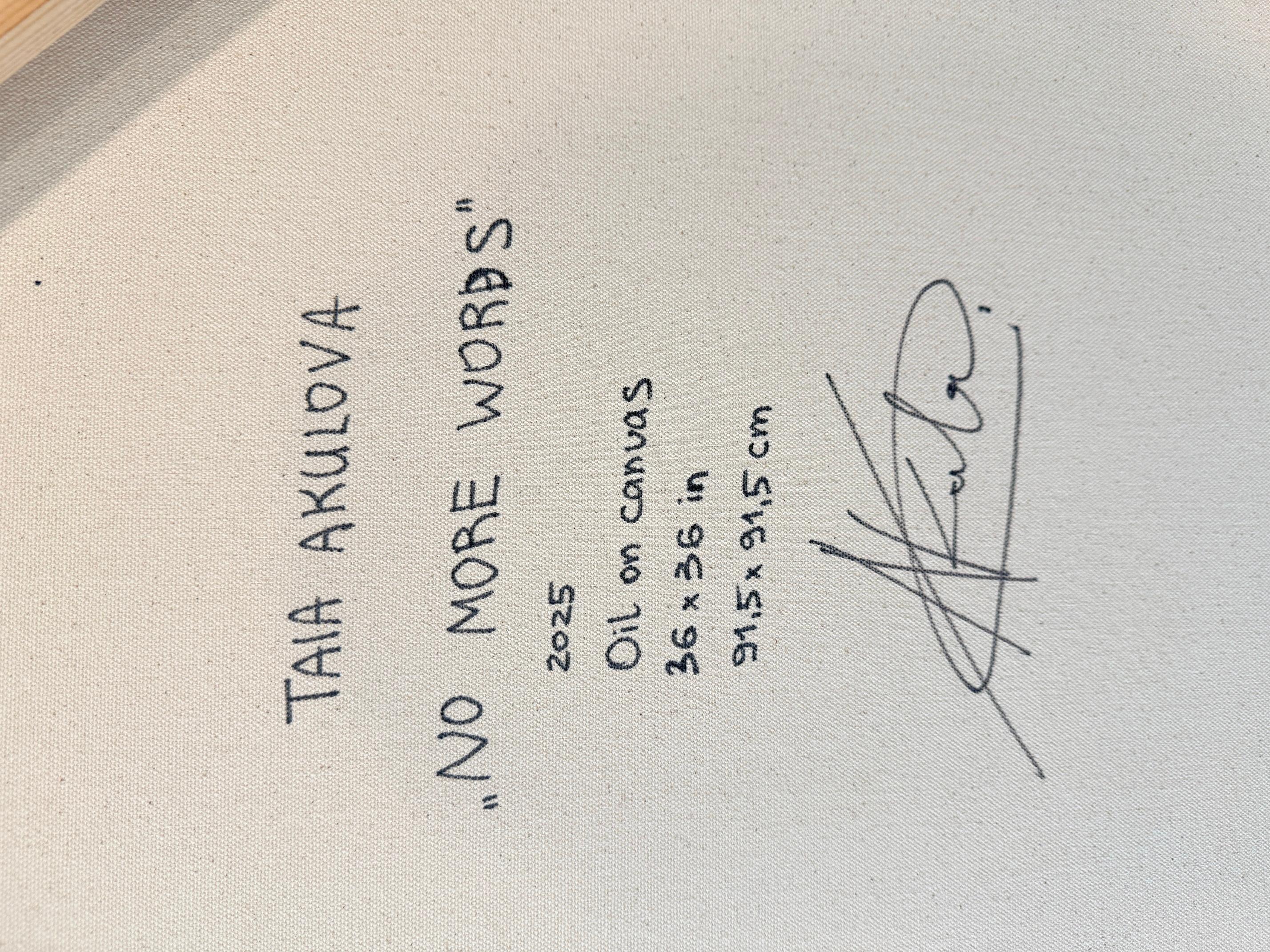 NO MORE WORDS - Black Abstract Painting by Taia Akulova 