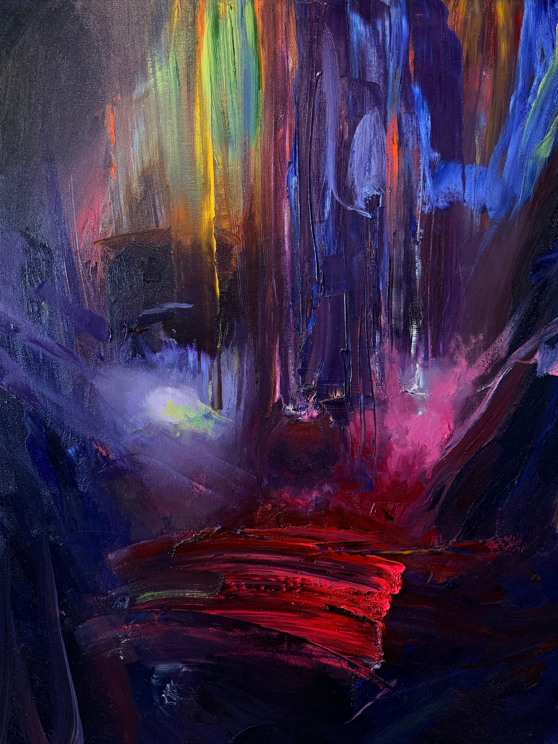 No More Words —
just silence thick with meaning. Some truths don’t need to be said. They burn, echo, and stay — long after the noise fades.

This painting is part of the MIGHT SWIM series and was featured in a solo exhibition in May 2025. It has