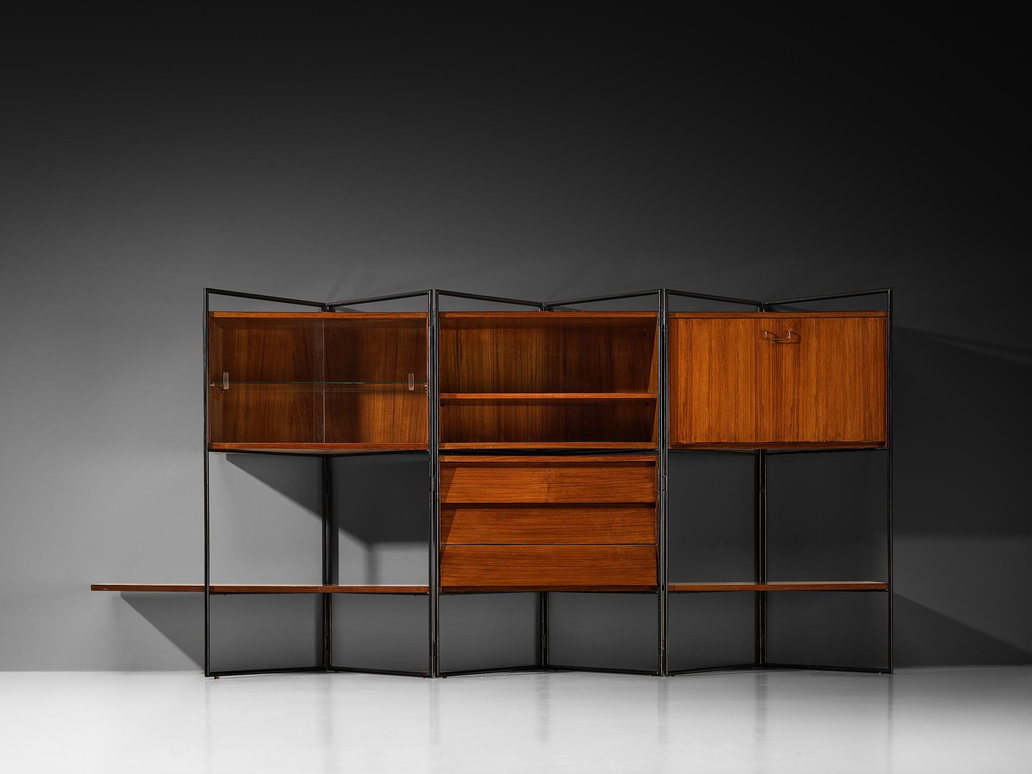 Mid-Century moderno Taichiro Nakai per La Permanente Mobili Armadio a muro regolabile in teak in vendita