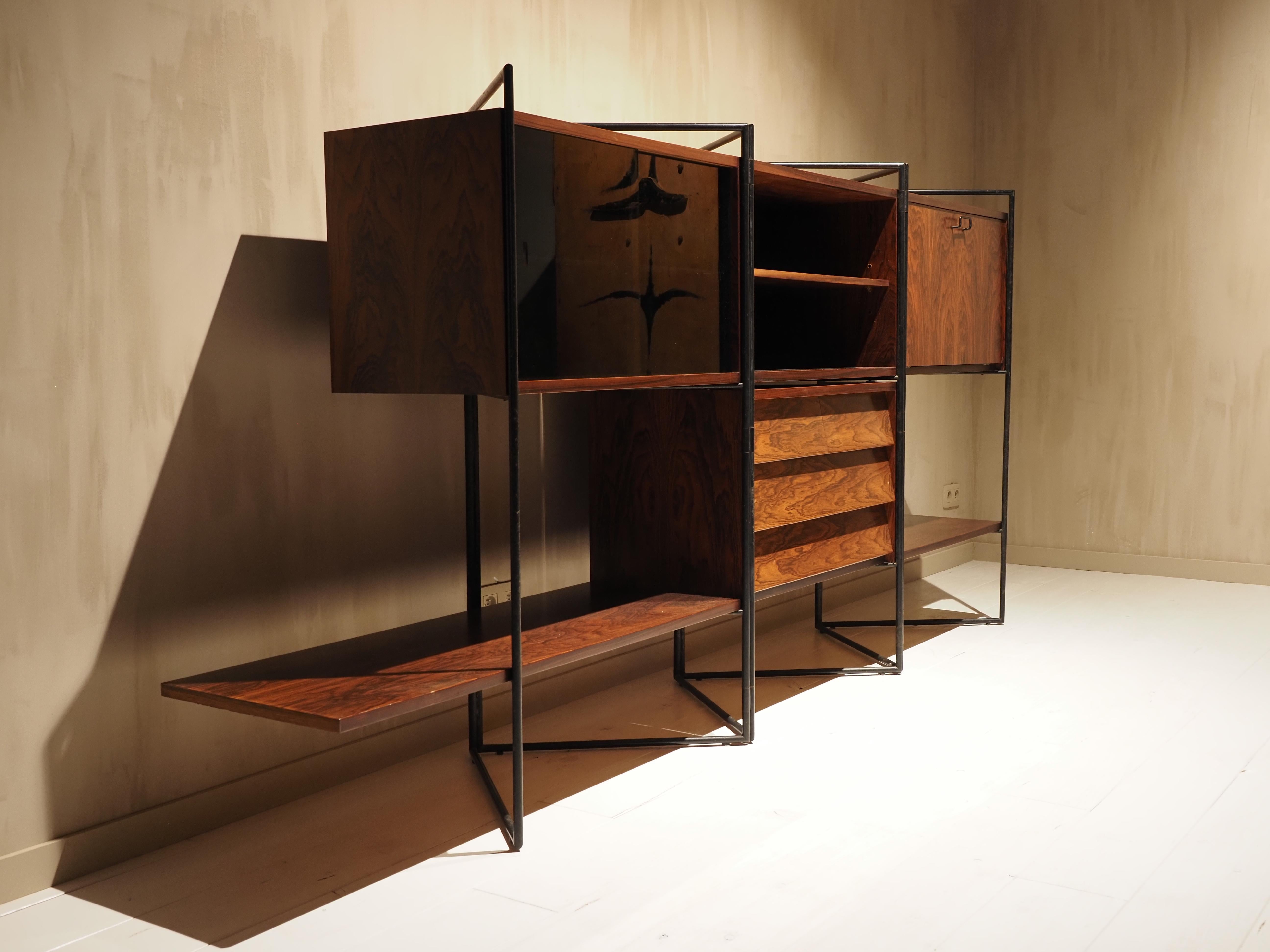 Brass Taichiro Nakai for La Permanente Mobili Cantu 1953 adjustable cabinet For Sale