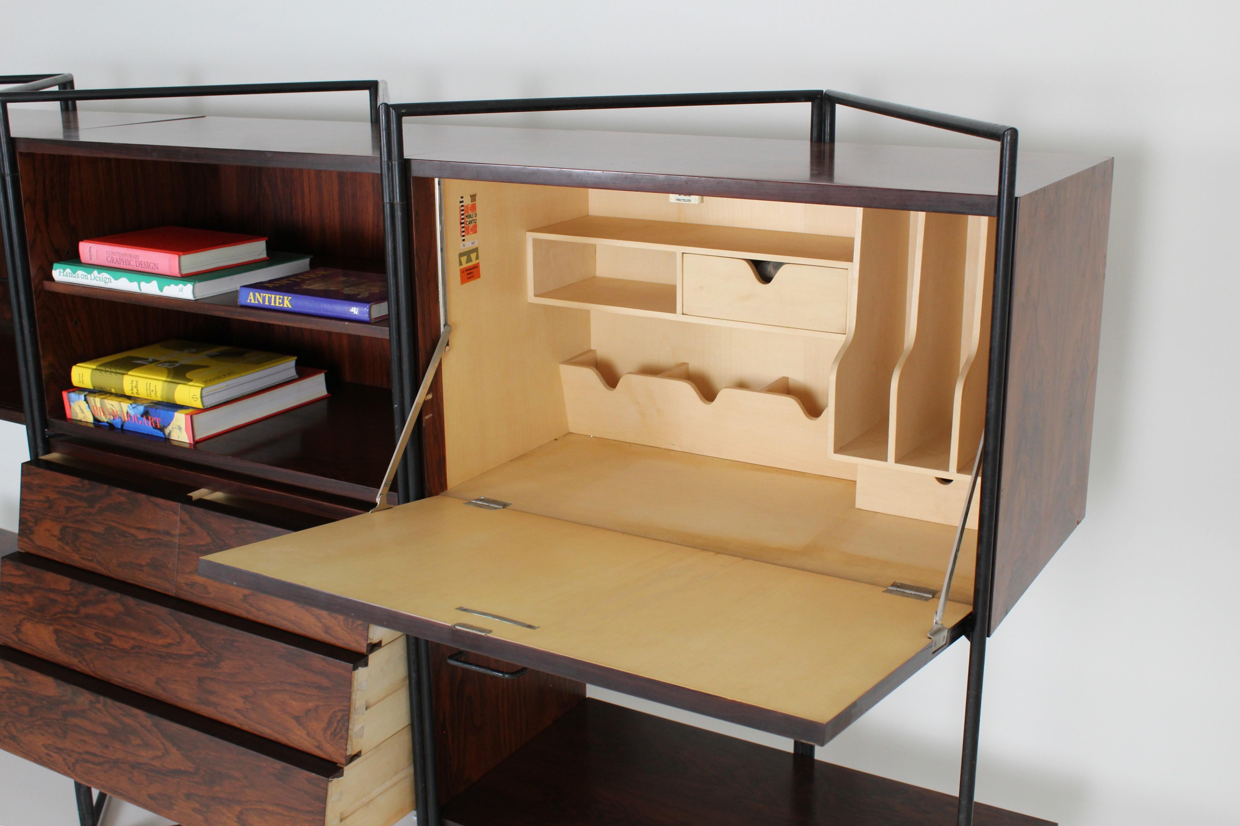 Taichiro Nakai for La Permanente Mobili Cantu 1953 adjustable cabinet For Sale 7