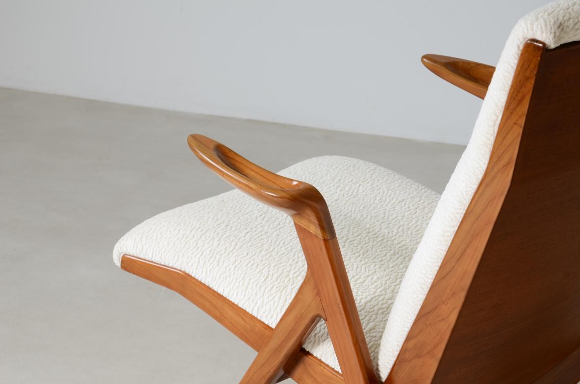20th Century Taichiro Nakai Rare pair of armchairs in cherry wood For Sale