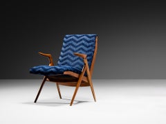 Taichiro Nakai Sillón Azul Retapizado en Cerezo