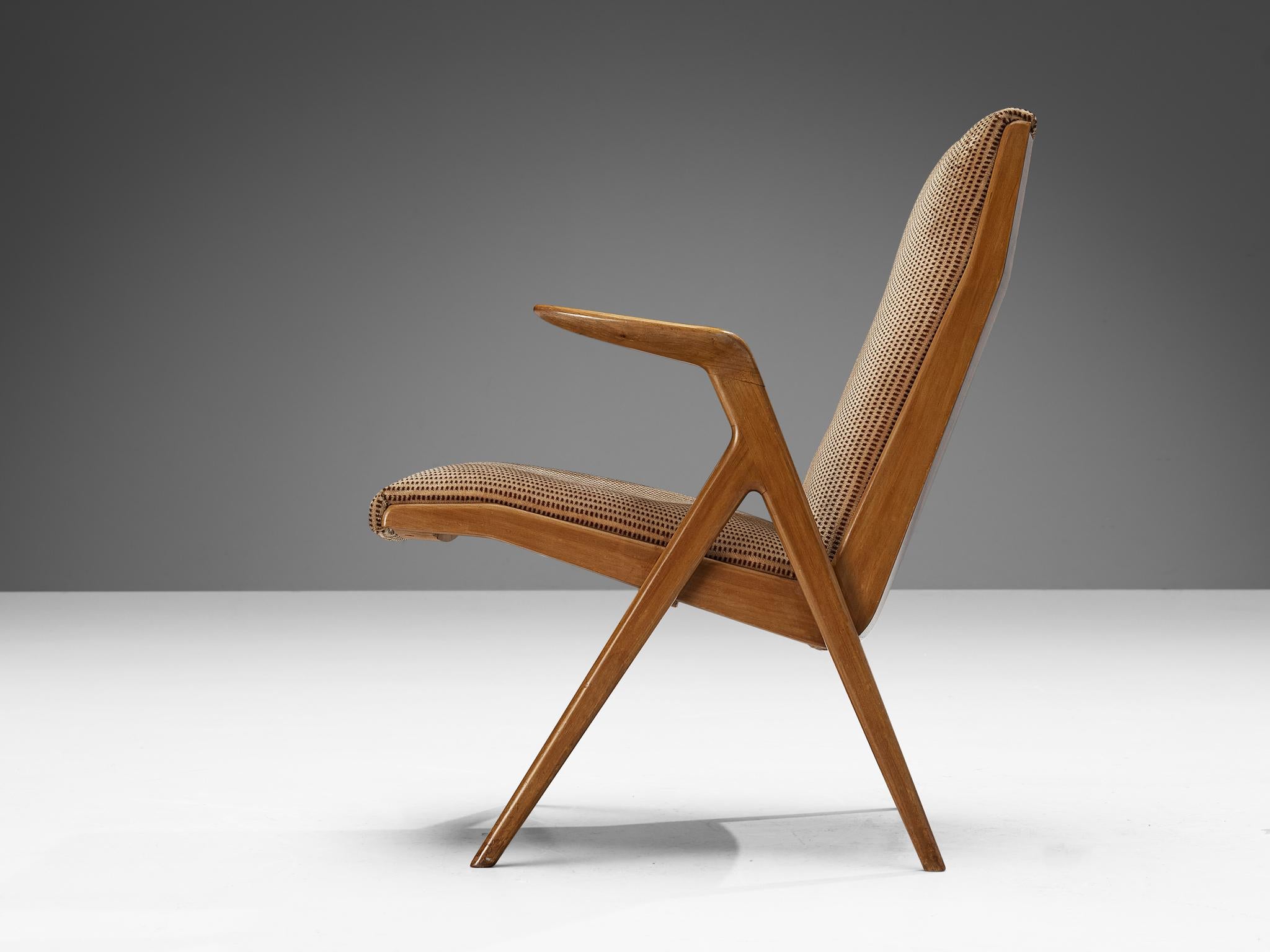 Mid-Century Modern Taichiro Nakay for La Permanente Mobili Cantù Armchair in Cherry  For Sale