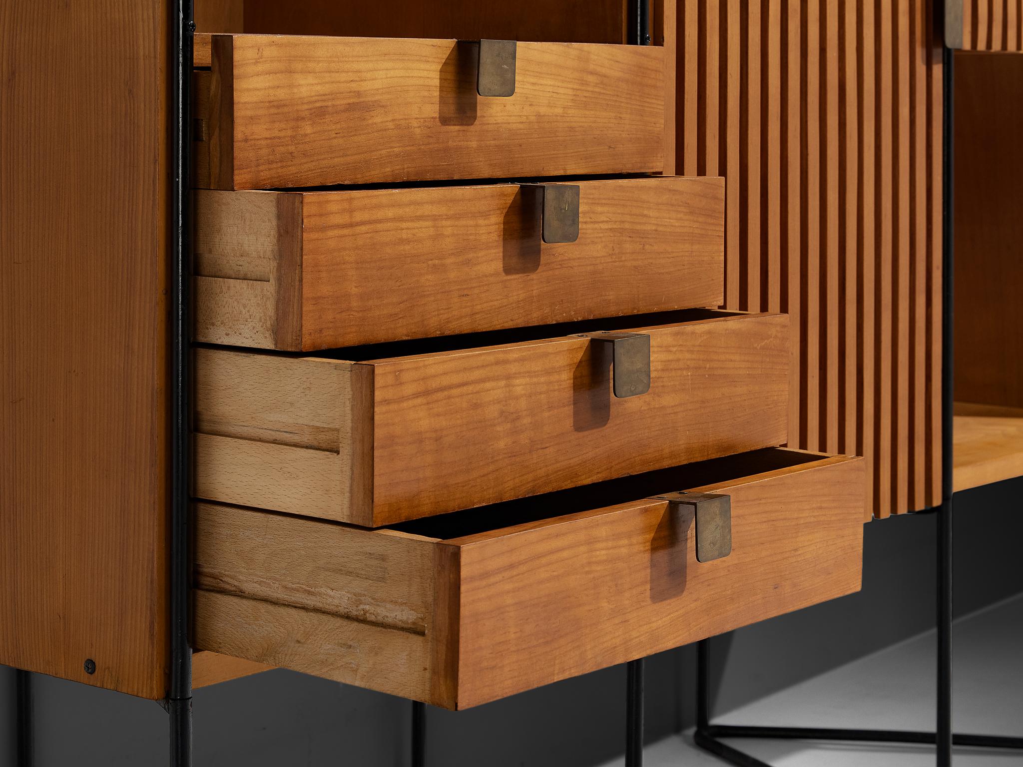 Metal Taichiro Nakay for La Permanente Mobili Wall Cabinet in Cherry For Sale