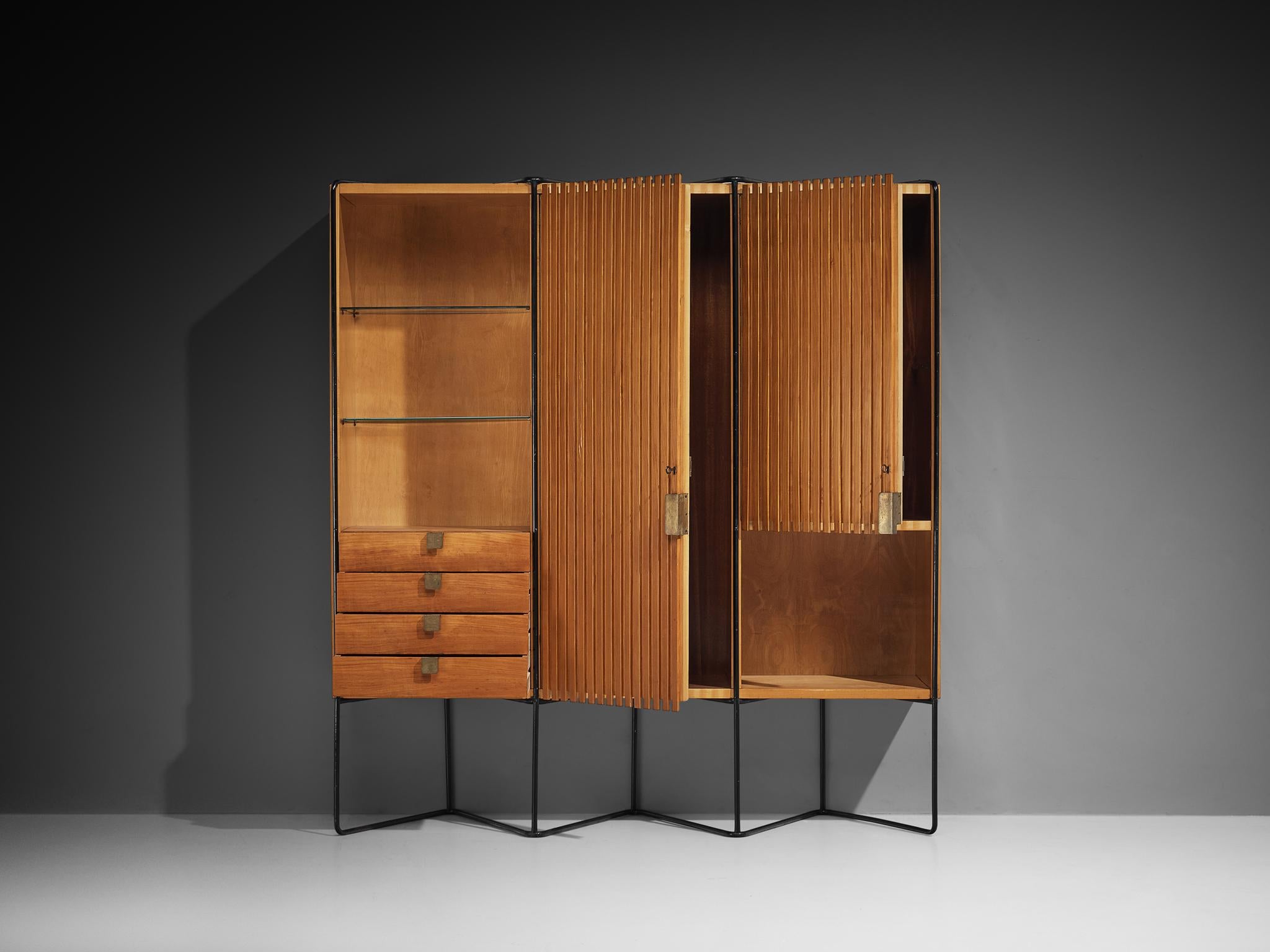 Taichiro Nakay for La Permanente Mobili Wall Cabinet in Cherry For Sale 2