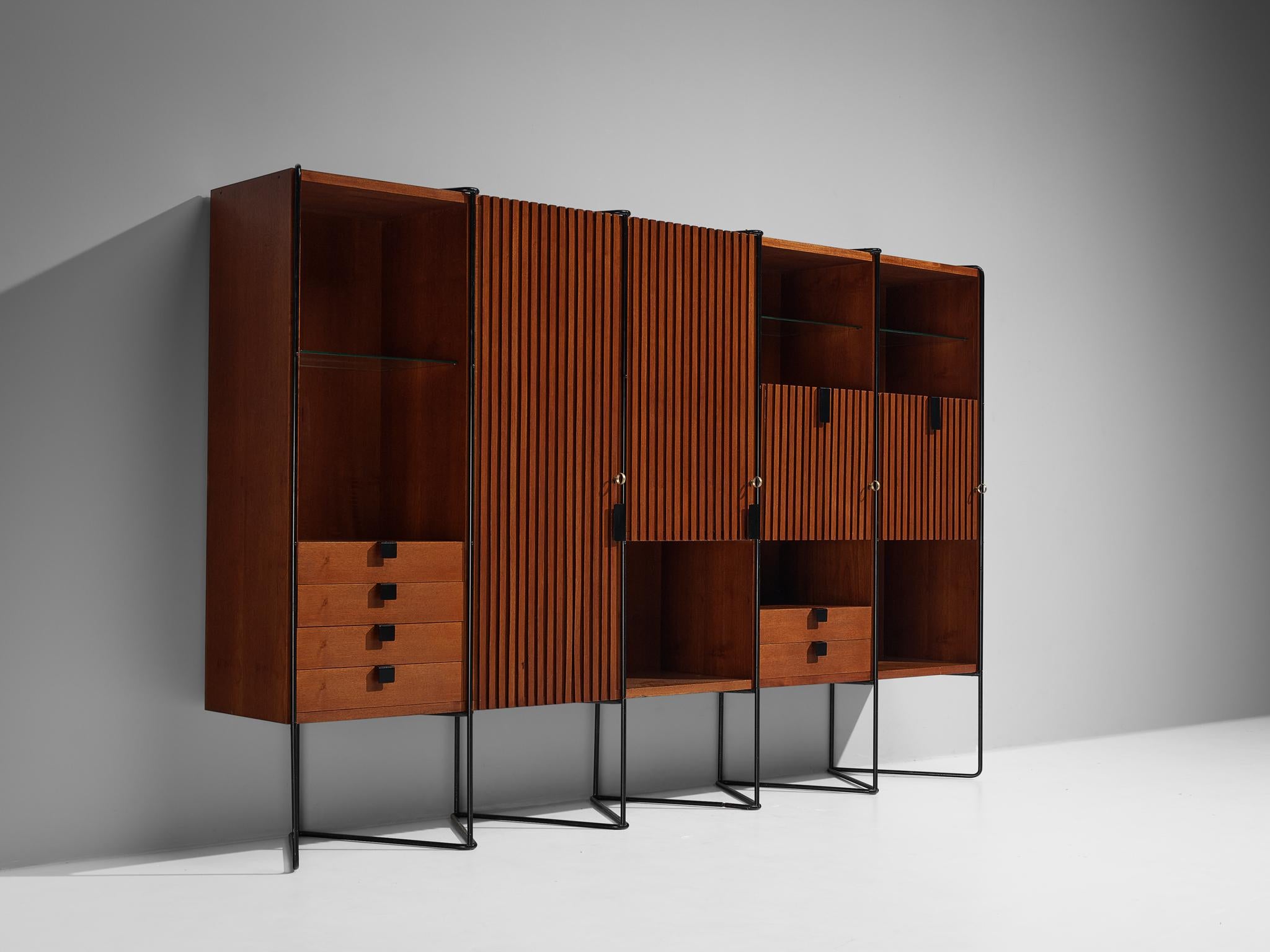 Italian Taichiro Nakay for La Permanente Mobili Wall Cabinet in Teak