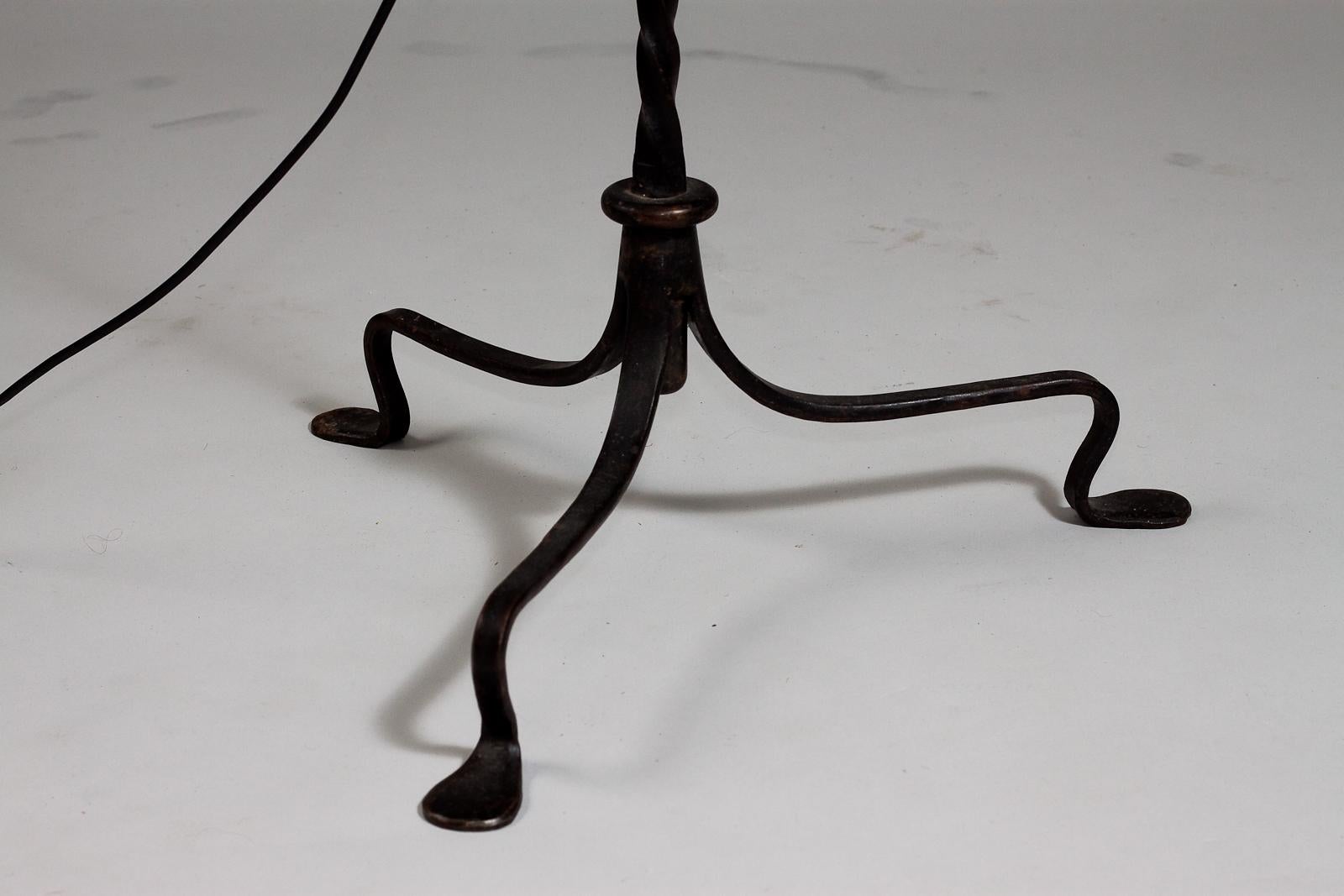 Iron Taidetakomo A. Hakkarainen, Finnish 1930's wrought iron floor lamp For Sale