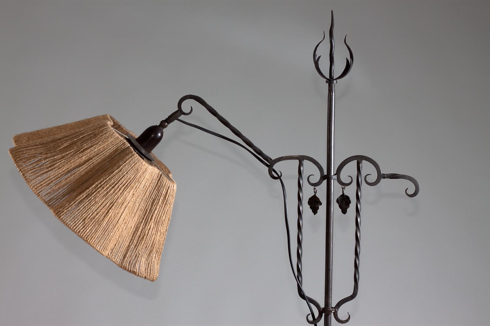 20th Century Taidetakomo Antti Hakkarainen, Finnish 1930s Wrought Iron Floor Lamp For Sale