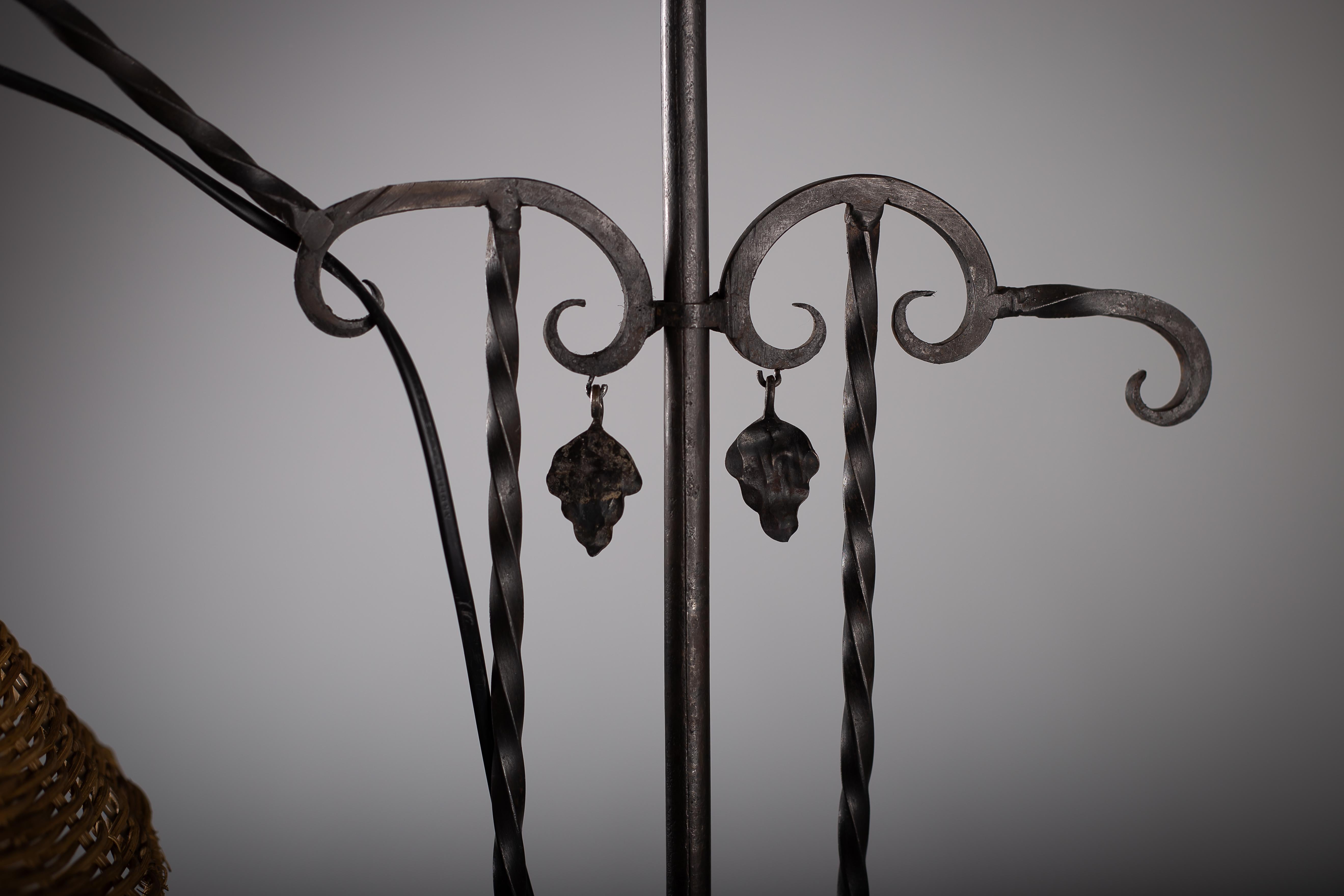 Taidetakomo Antti Hakkarainen, Finnish 1930s Wrought Iron Floor Lamp For Sale 1