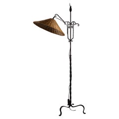 Antique Taidetakomo Antti Hakkarainen, Finnish 1930s Wrought Iron Floor Lamp